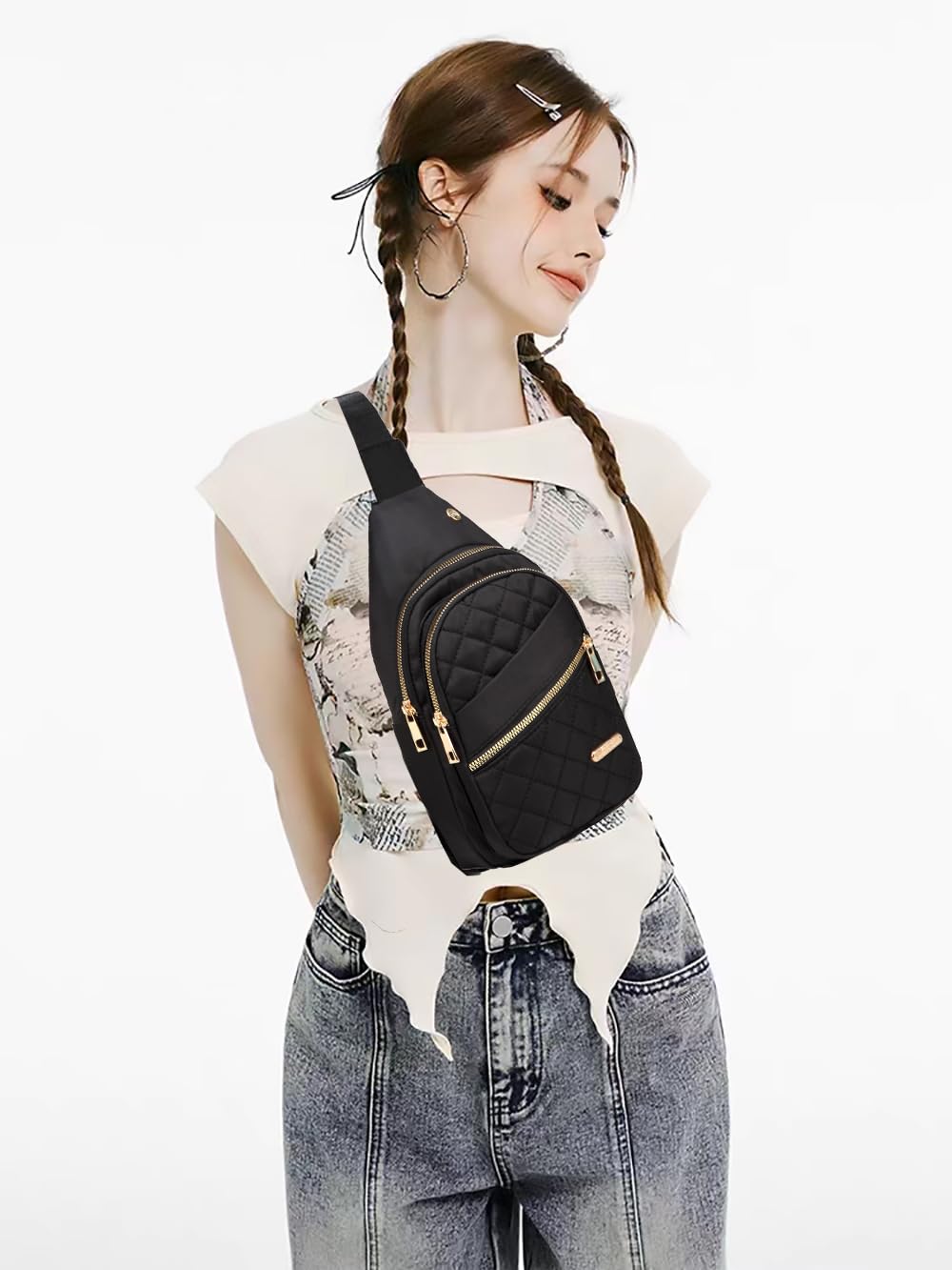 AOSTIHOT Crossbody Small Sling Backpack Sling Bag for Women Men, Chest Bag Daypack Crossbody for Travel Sport Running Hiking