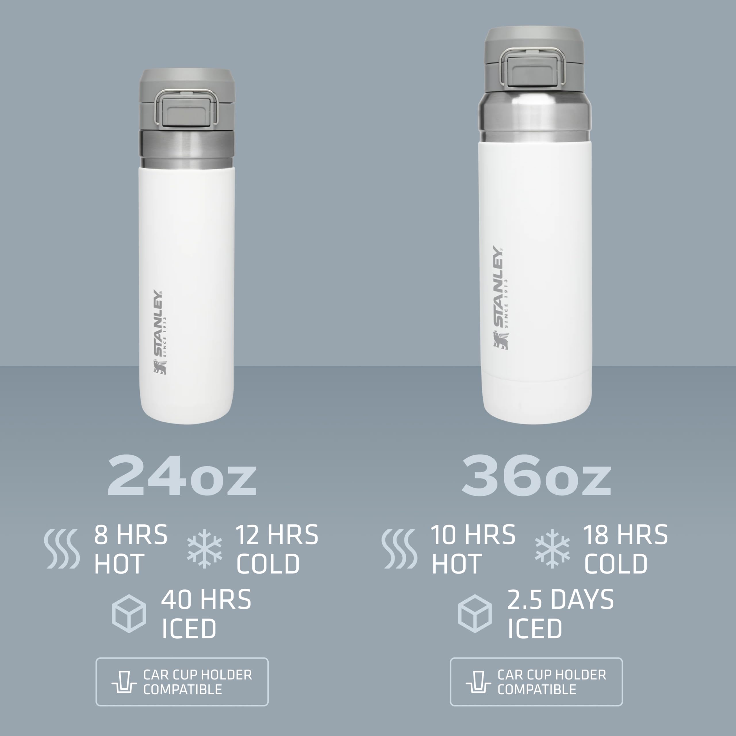 Stanley Quick Flip GO Water Bottle 36 oz | Push Button Lid | Leakproof and Packable for Travel and Sports | Insulated Stainless Steel | BPA-Free | Charcoal