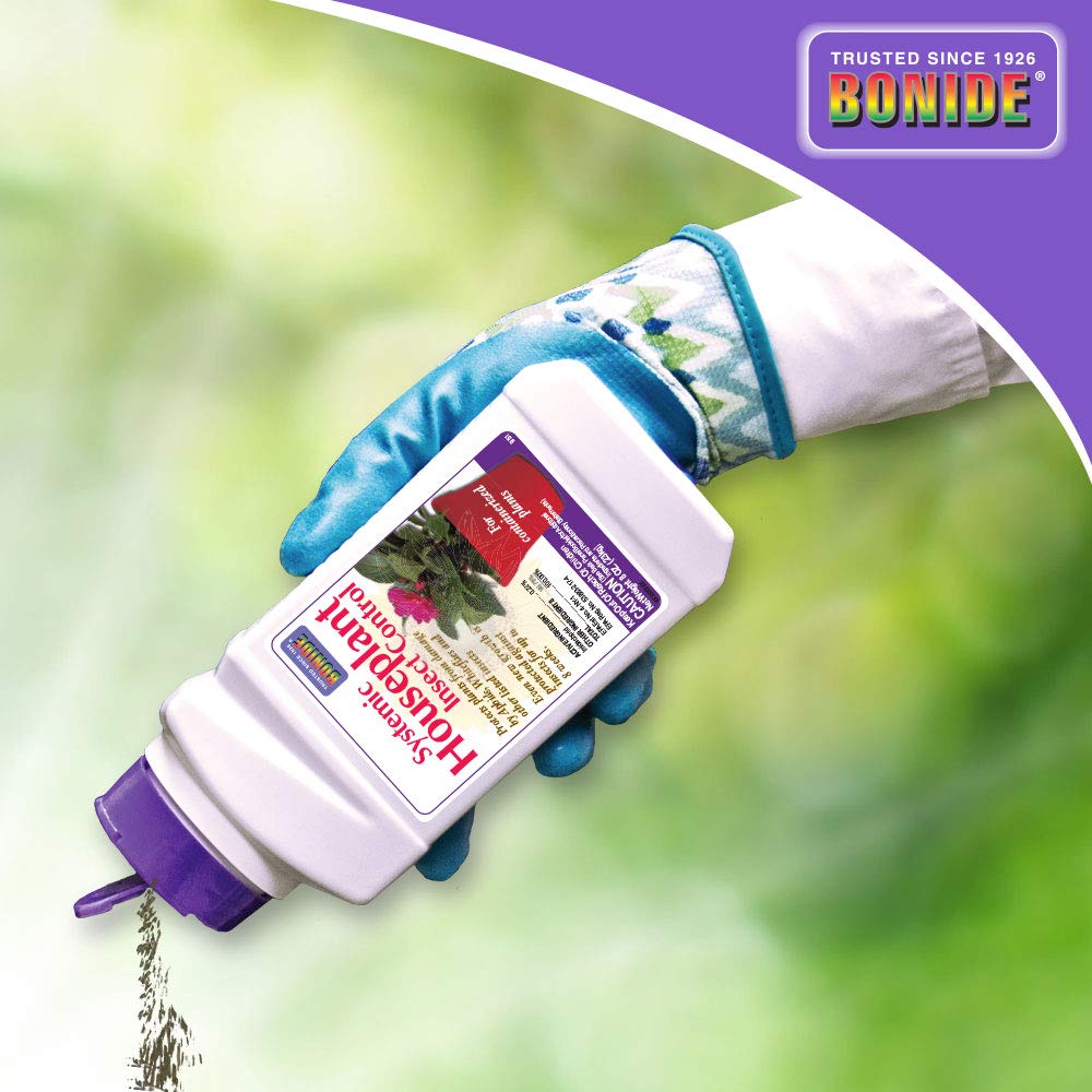 Bonide Systemic Houseplant Insect Control, 8 oz Ready-to-Use Granules for Indoors and Outdoors, Protects Plants from Insects