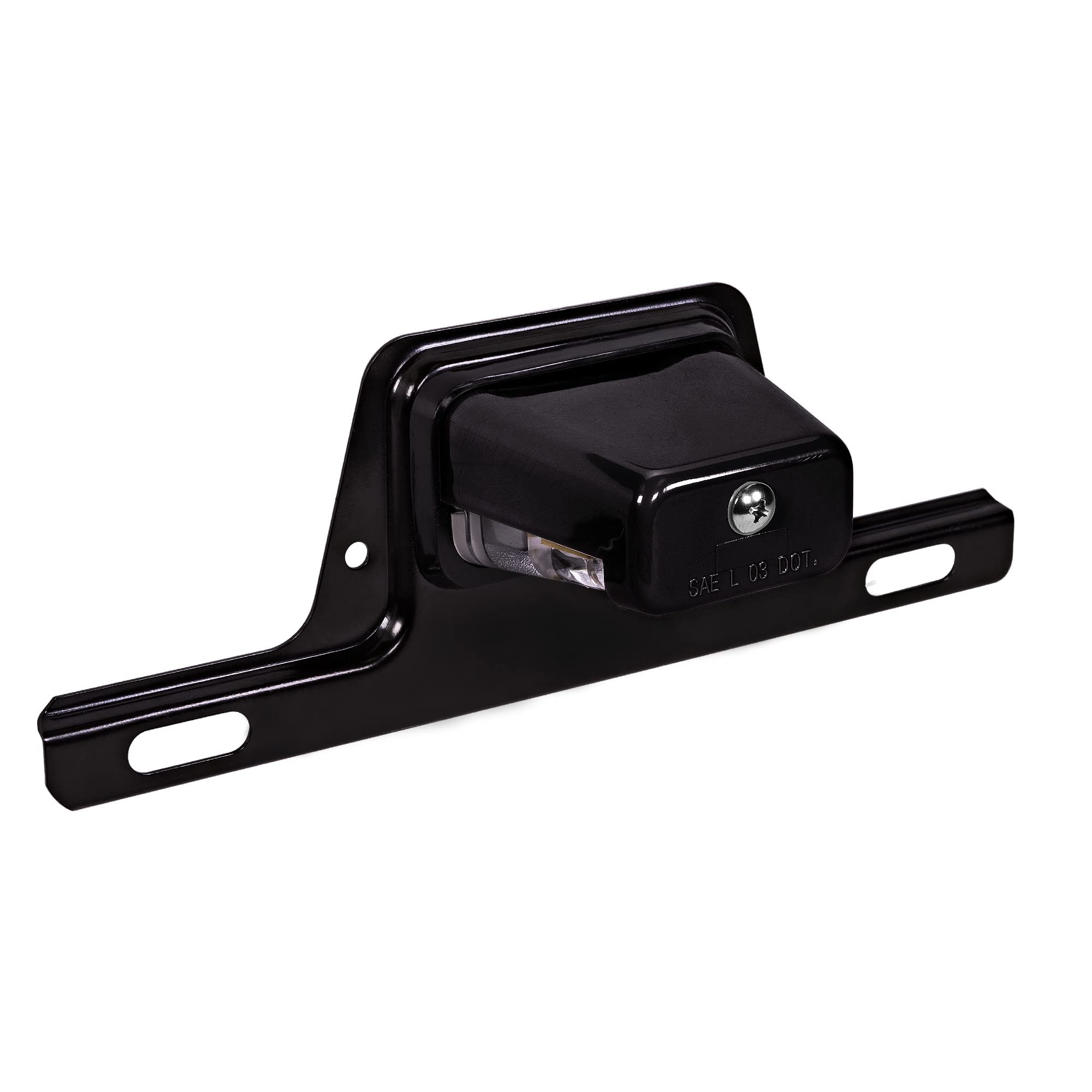 True Mods Schwarze LED-Kennzeichenleuchte für Bootsanhänger [Stahlhalterung] [DOT FMVSS 108] [SAE L] 12V DC wasserdichte universelle Tauchlampe für Auto, Arbeitsfahrzeug, Pritschenwagen, Kastenwagen, Sattelzug, Wohnmobil