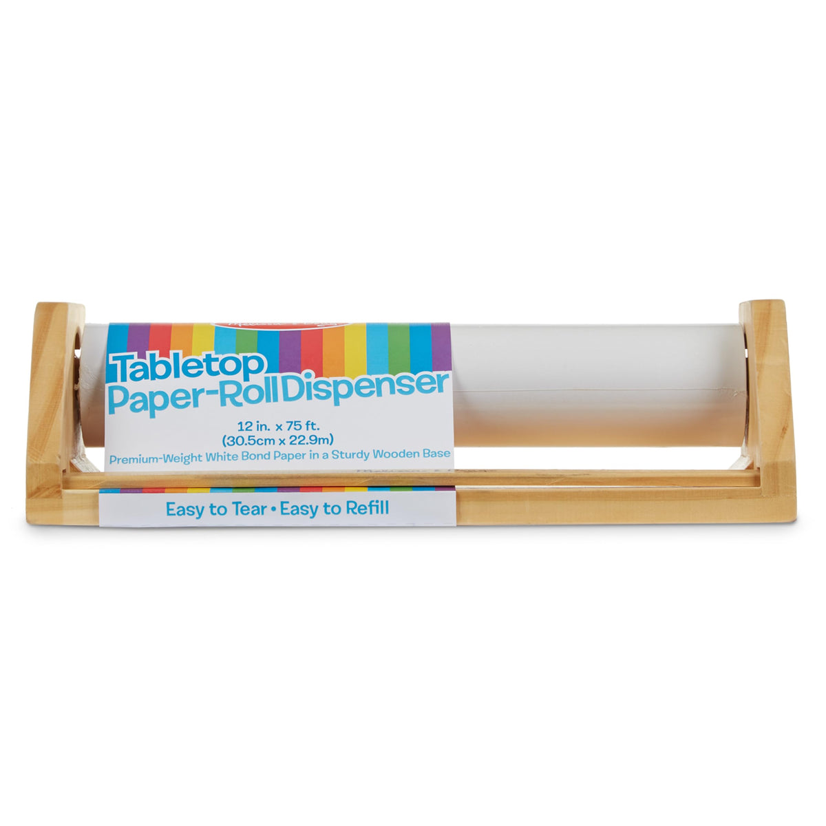 Melissa & Doug Rollpapierhalter aus Holz mit weißem Zeichenpapier (30 cm x 23 m)