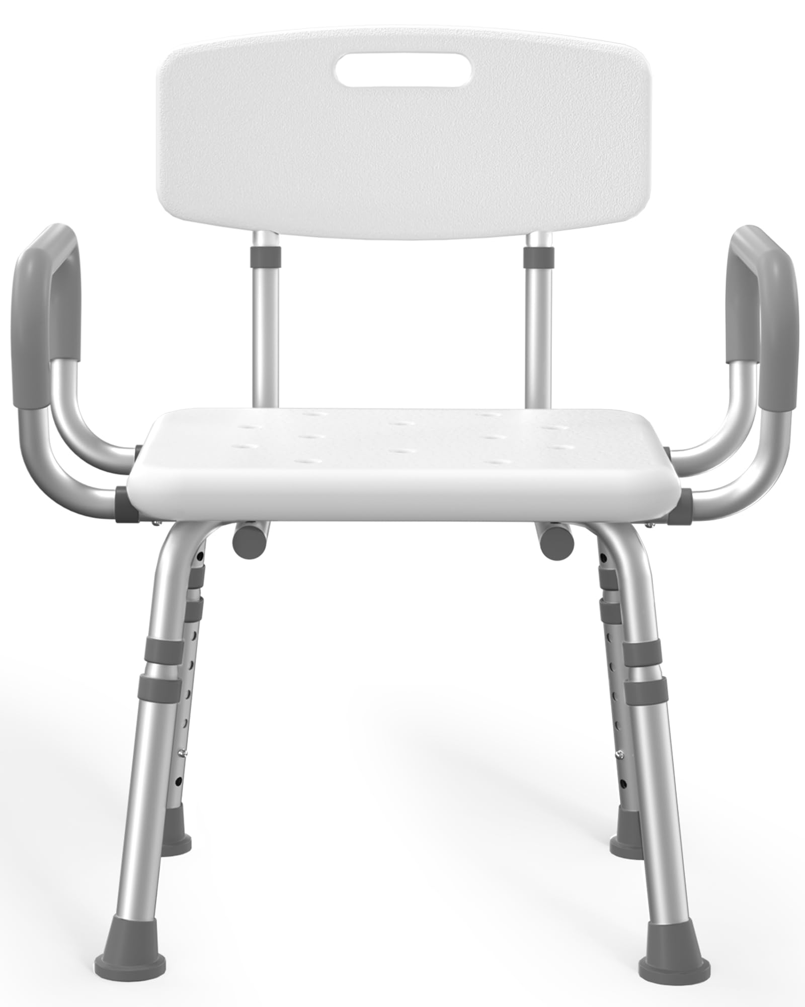 HOMLAND Shower Chair for Inside Shower with Arms and Back, 500 lbs Heavy Duty Shower Seat for Bathtub, Height Adjustable Safety Bath Seat for Elderly, Adults, Handicap and Disabled