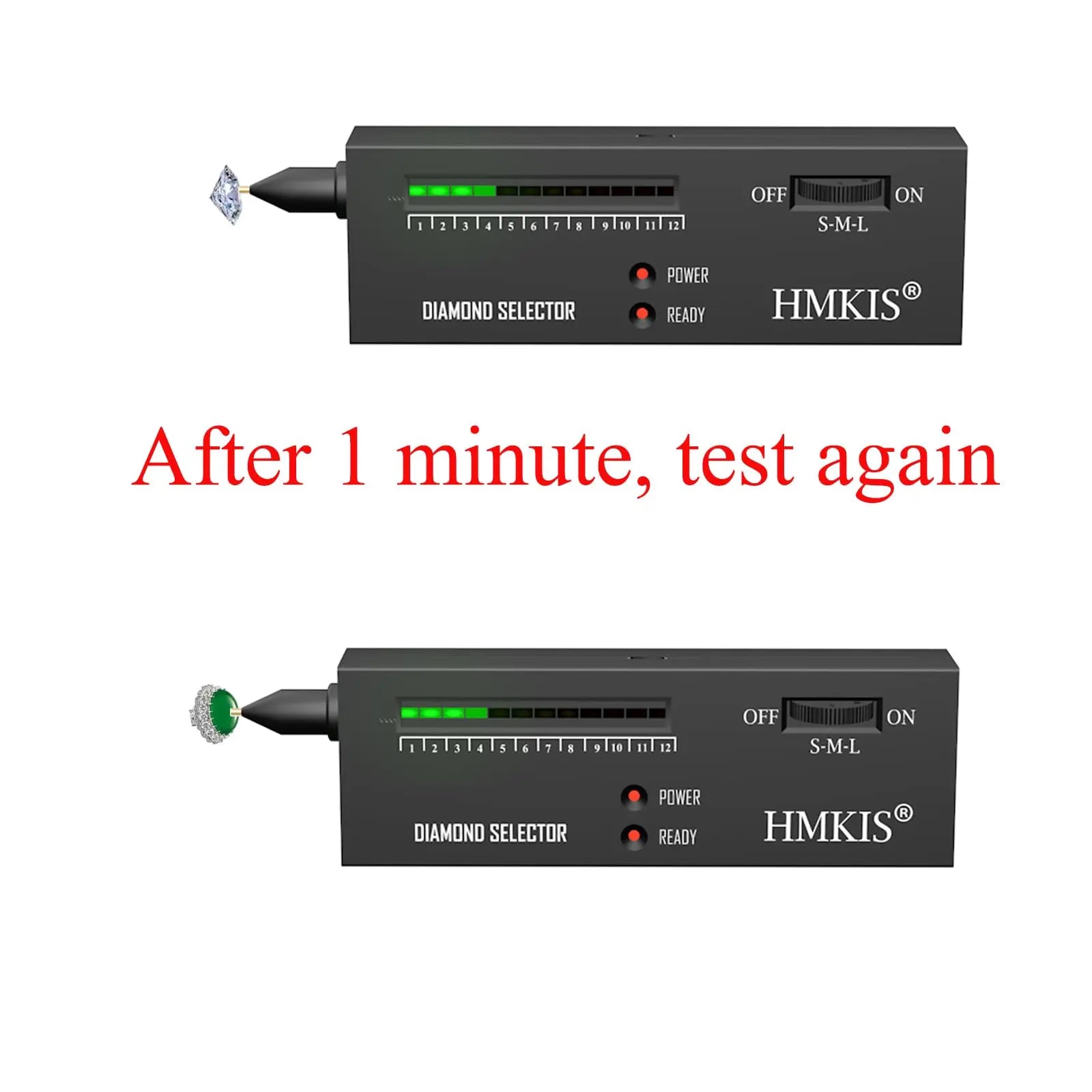 HMKIS Diamond Tester Pen, Professional Jewelry Diamond Tester with 60X Jewelry Loupe Magnifier, Diamond Selector for Novice and Expert (Non-Rechargeable)