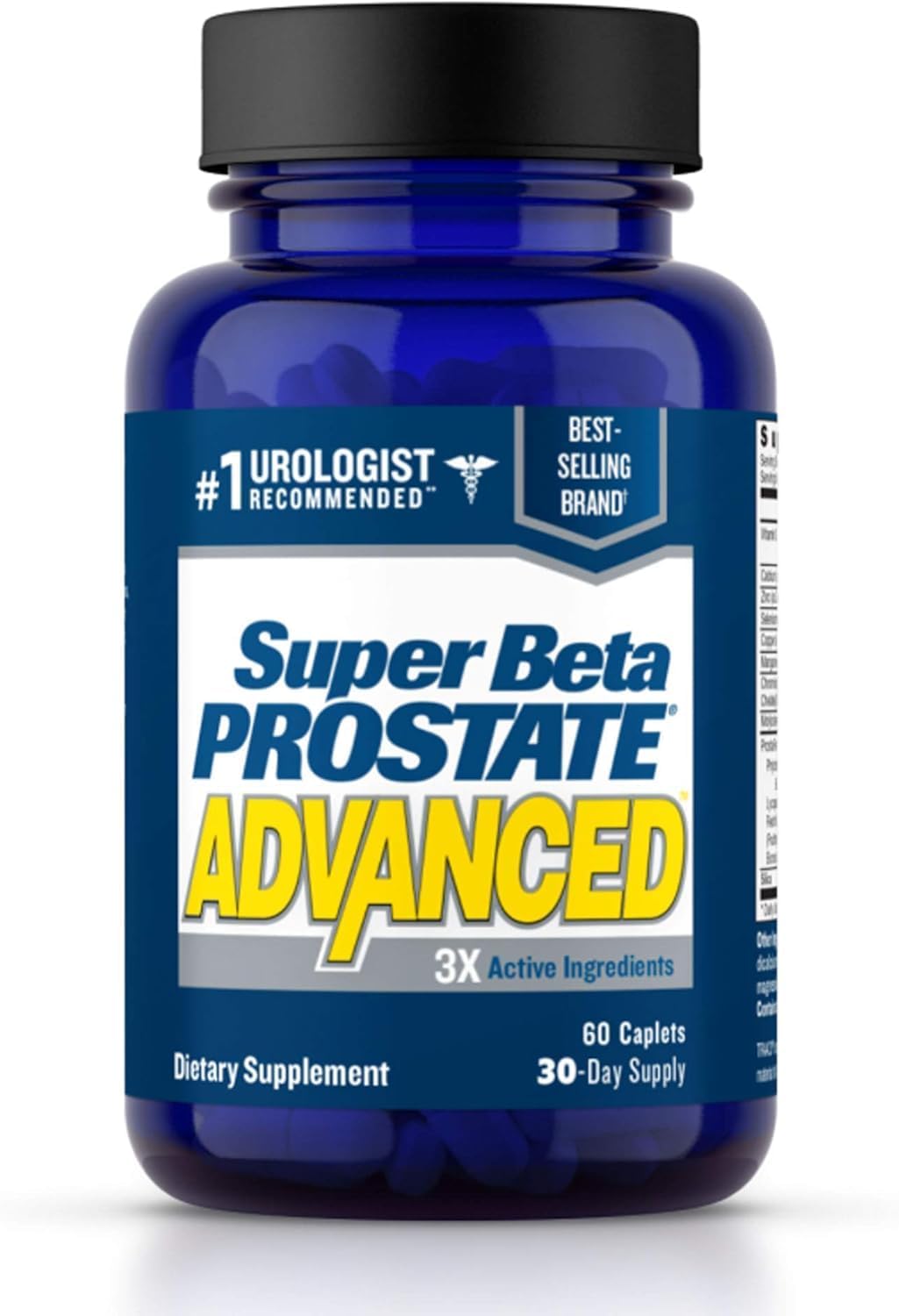 Super Beta Prostate Advanced Prostatamittel für Männer – Reduziert Toilettengänge, Fördert den Schlaf, Unterstützt die Harngesundheit & Blasenentleerung. Beta-Sitosterol, kein Sägepalme. (60 Kapseln, 1 Flasche)