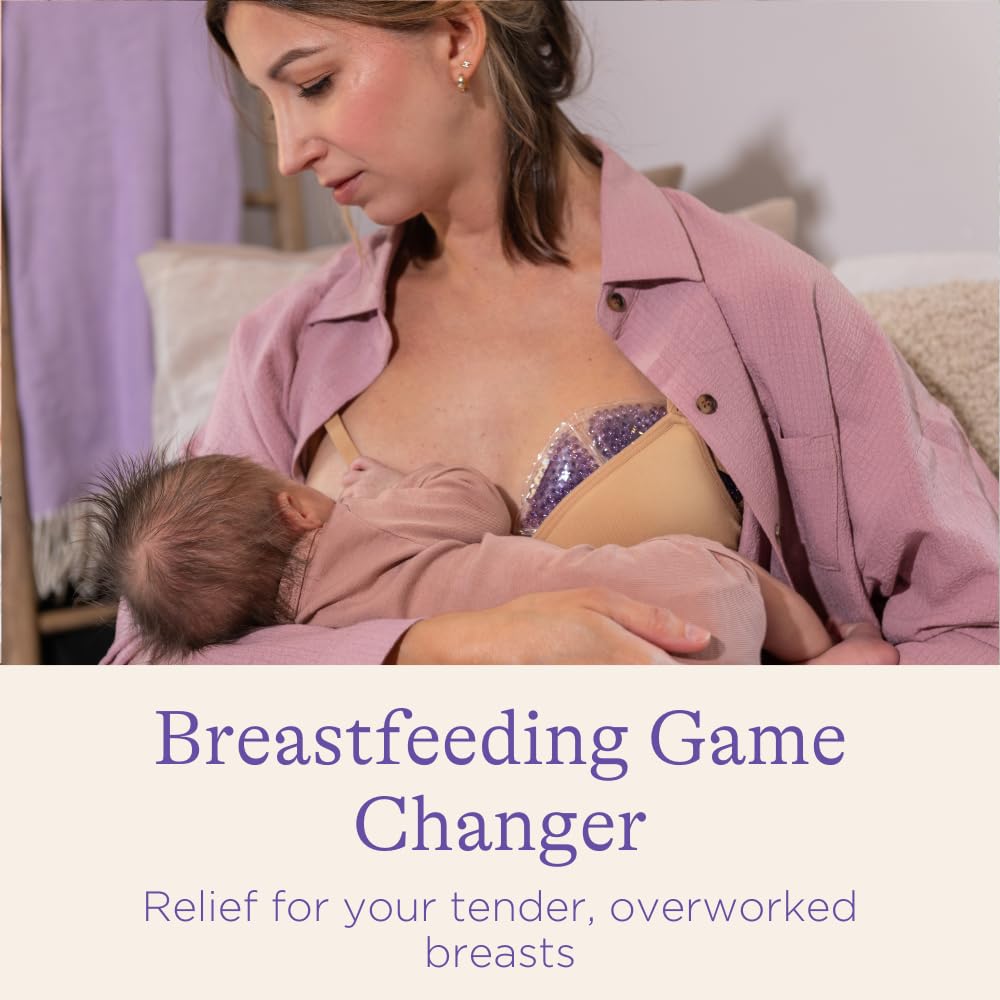 Lansinoh Breast Therapy Packs, Hot and Cold Breast-Pads with 2 Soft Covers, Postpartum Essentials for Nipple Pain Relief, Mastitis, Engorgement, Support for Breastfeeding and Pump Aid, 2 Pack