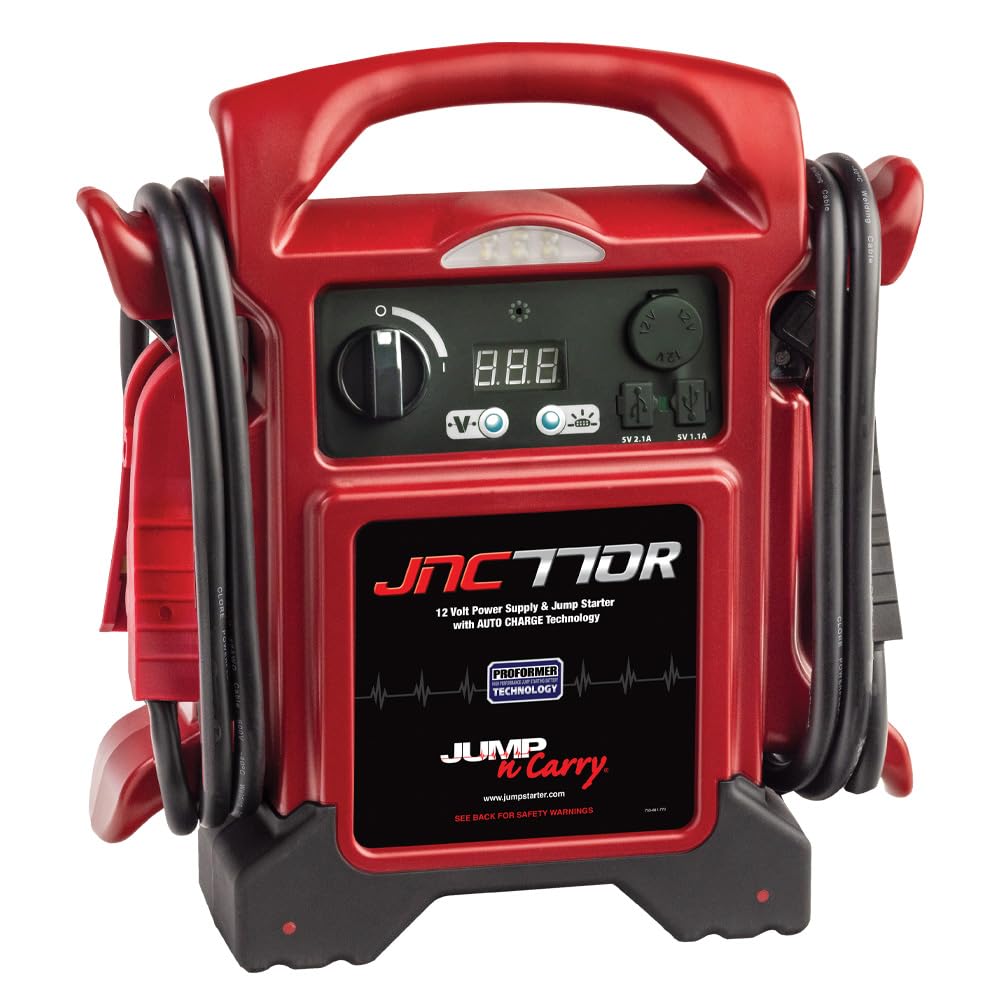 Clore Automotive Jump-N-Carry JNC770R 1700 Peak Amp Premium 12 Volt Starthilfe – Rot