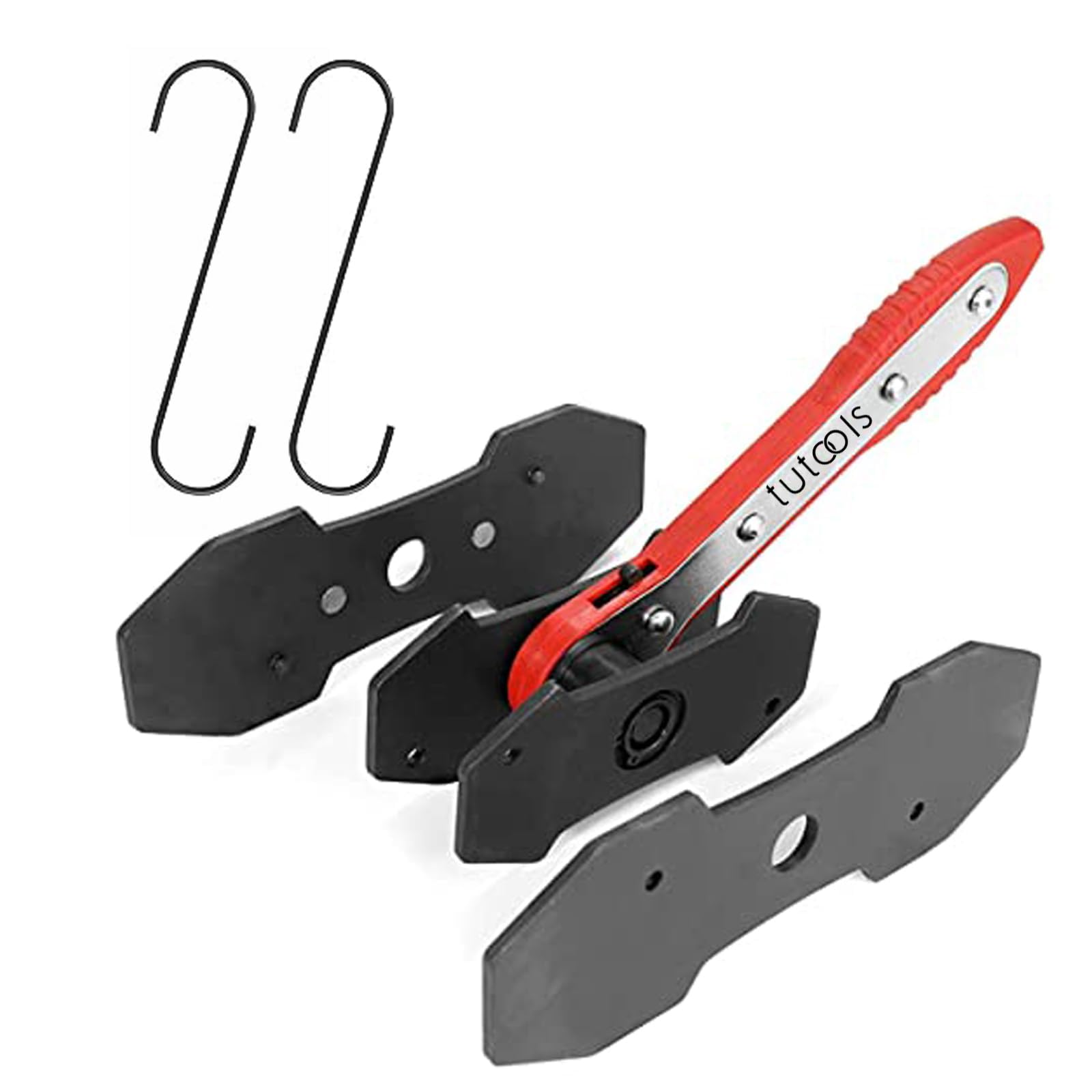 TUTOOLS Bremskolbenrücksteller, Bremskolben-Spreizer, Bremswerkzeuge, Bremskolben, Bremskolbenrücksteller Ratsche mit 2 zusätzlichen Stahlplatten, Rot