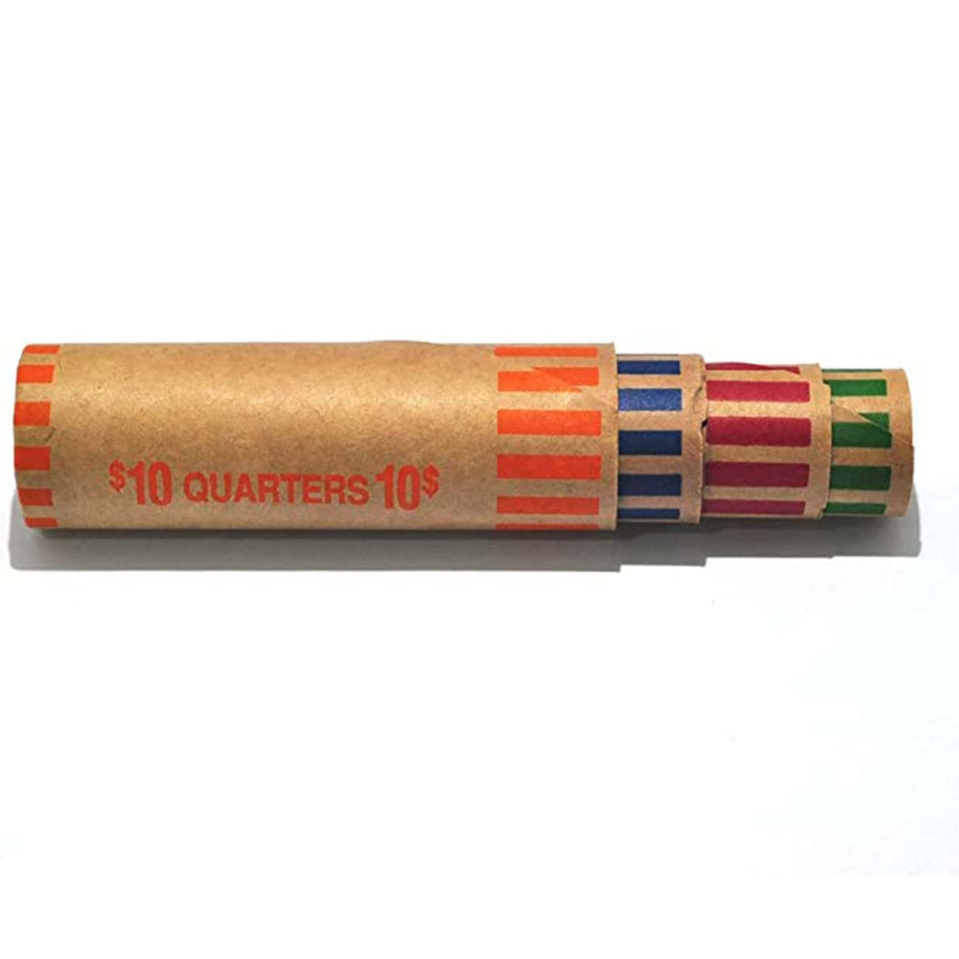 L LIKED Preformed Coin Wrappers Rolls (128 Assorted) - Quarters, Pennies, Nickels and Dimes