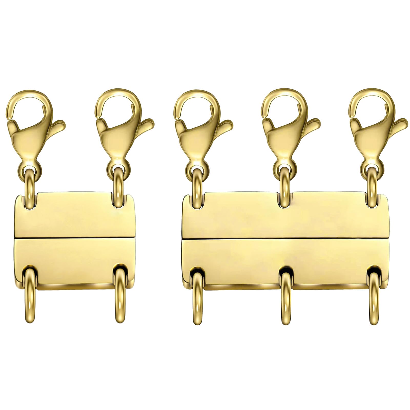 MKCYD Multi Necklace Layering Clasps Strong Magnetic Clasp, Gold Necklace Separator for Layering, Multiple Jewelry Closures for Layered Look