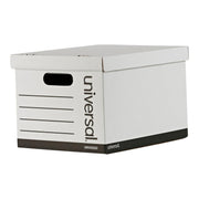 Universal Basic-Duty Economy Record Storage Boxes, 10 Pack, Letter/Legal Files, 12" x 15" x 10", White,