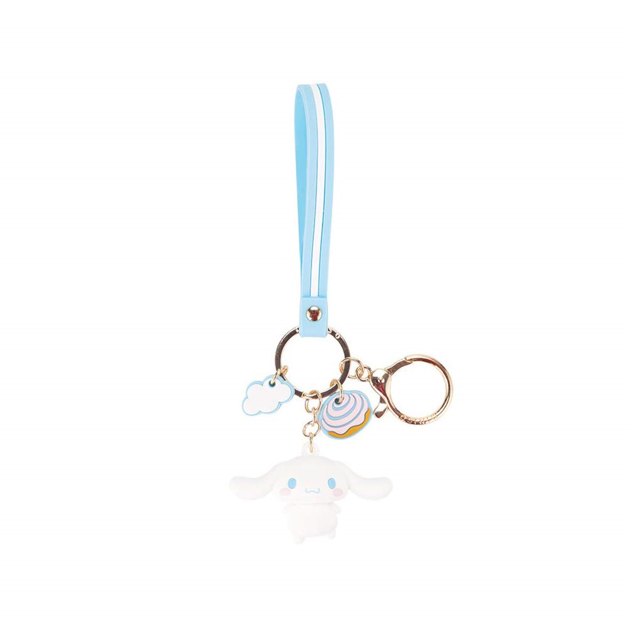 PaPiJoJo Cute Keychains for Women/Girls, Cinnamoroll Kawaii Anime Key Chain Accessories Wristlet Keychain for Backpack Handbag Car Keys