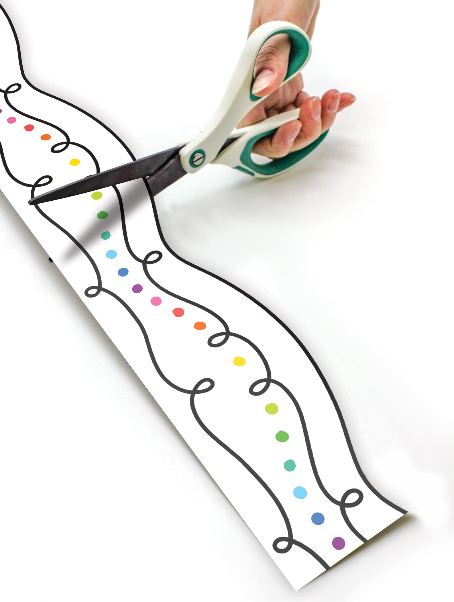 Teacher Created Resources Squiggles and Colorful Dots Die-Cut Rolled Border Trim (TCR8915)