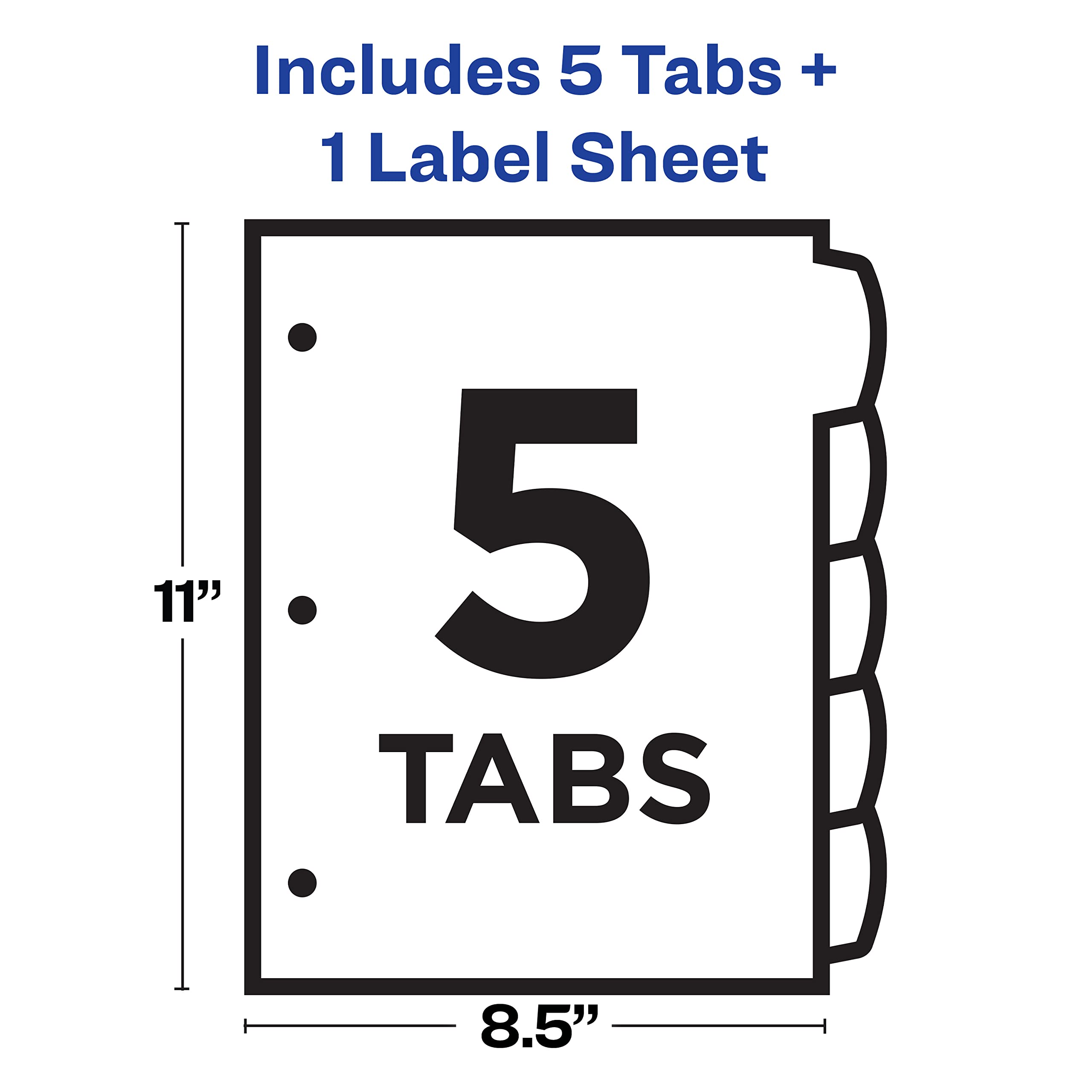 Avery Luxe Collection Holographic Big Tab Fashion Dividers for 3 Ring Binders, 5 Tab Set, Confetti Pattern, 1 Set (24929)