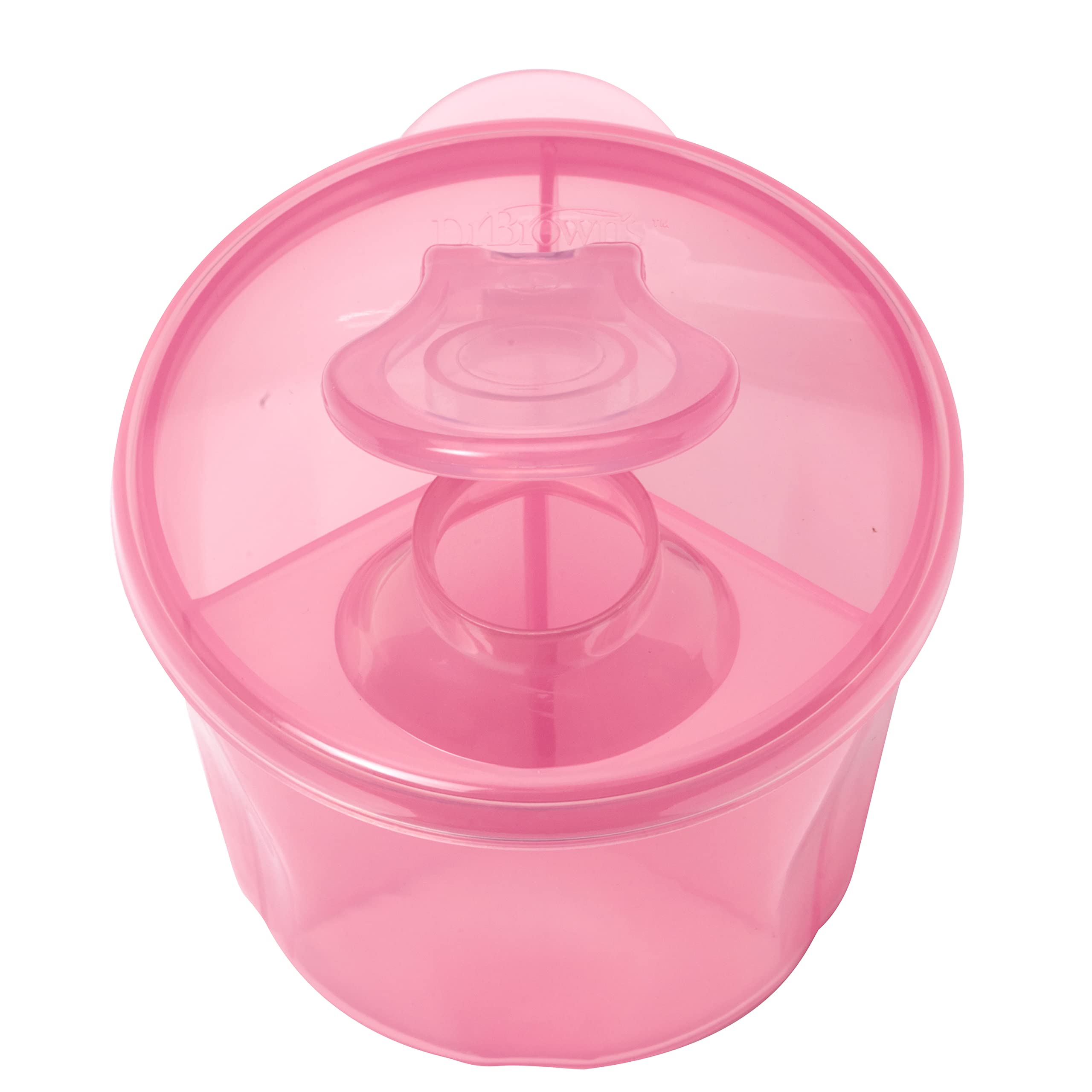Dr. Brown's Baby Formula Dispenser with Snap-On Lid for On-the-Go Feedings,Milk Powder Dispenser for Traveling with Infant,Pink