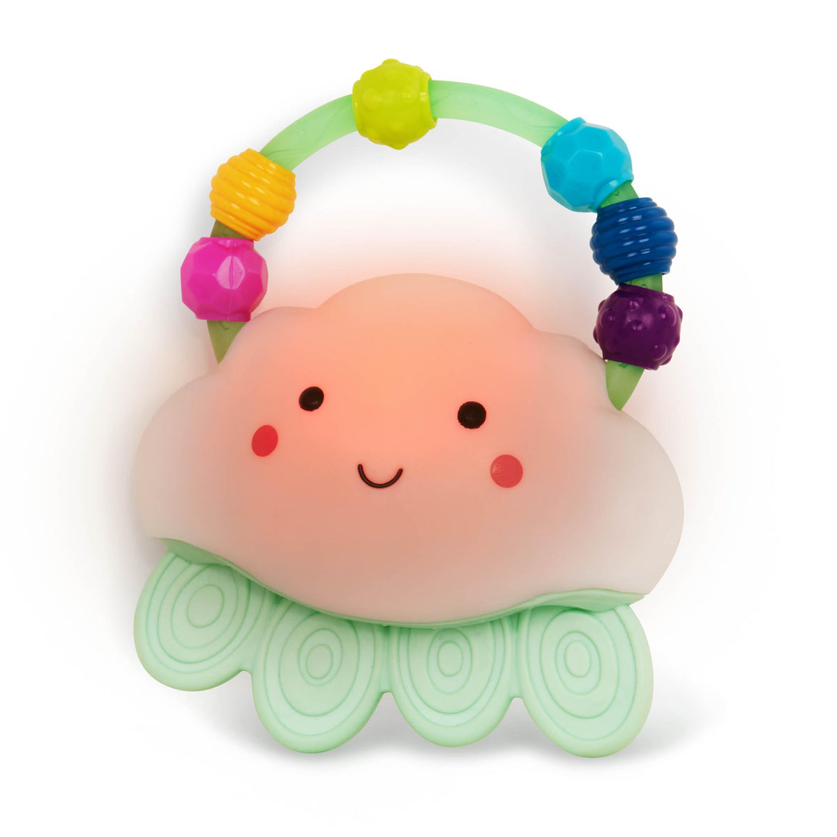 B. toys - Baby Light - Up Cloud Rattle - Rain - Glow Squeeze - Sensory Development & Comfort - Teething Rattle Toys for Babies 3+ Years Months