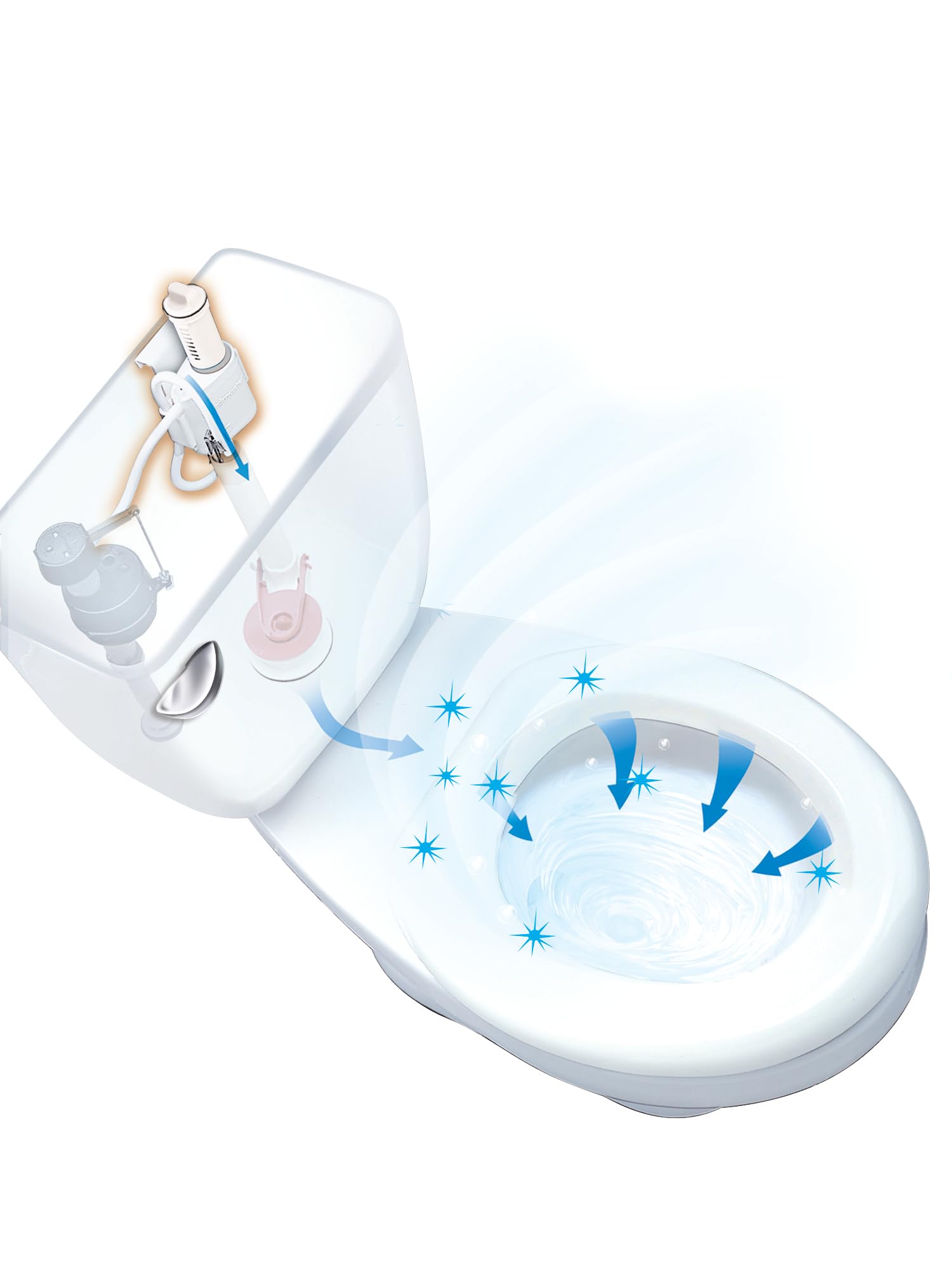 Fluidmaster 8302P8 Flush 'n Sparkle Automatic Toilet Bowl Cleaning System Bleach Replacement Cartridge Refills, 2-Pack