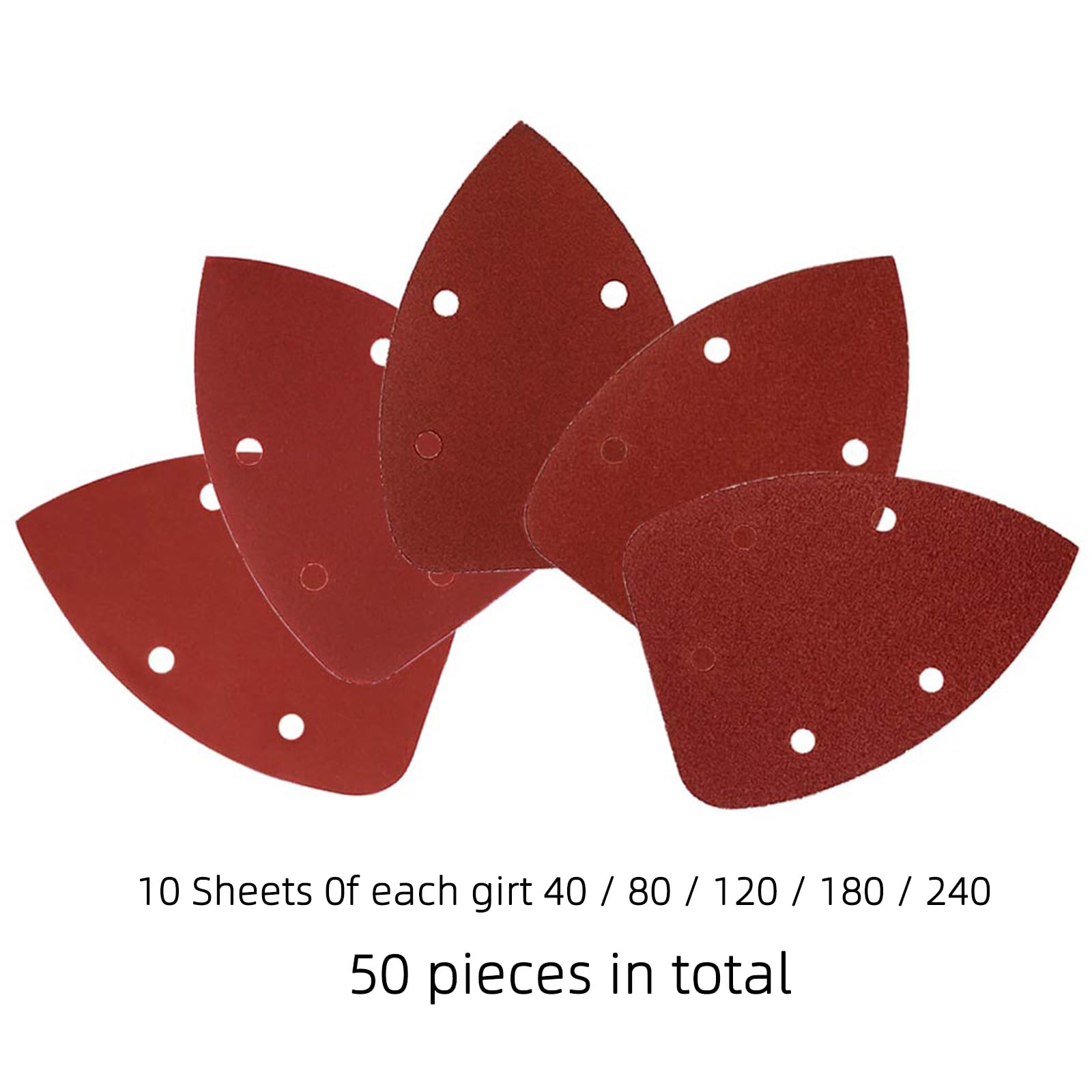 Coceca Mouse Detail Sander Sandpaper Sanding Paper Assorted Sanding Pads 40 80 120 180 240 Grits (50pcs Mouse Sandpaper)