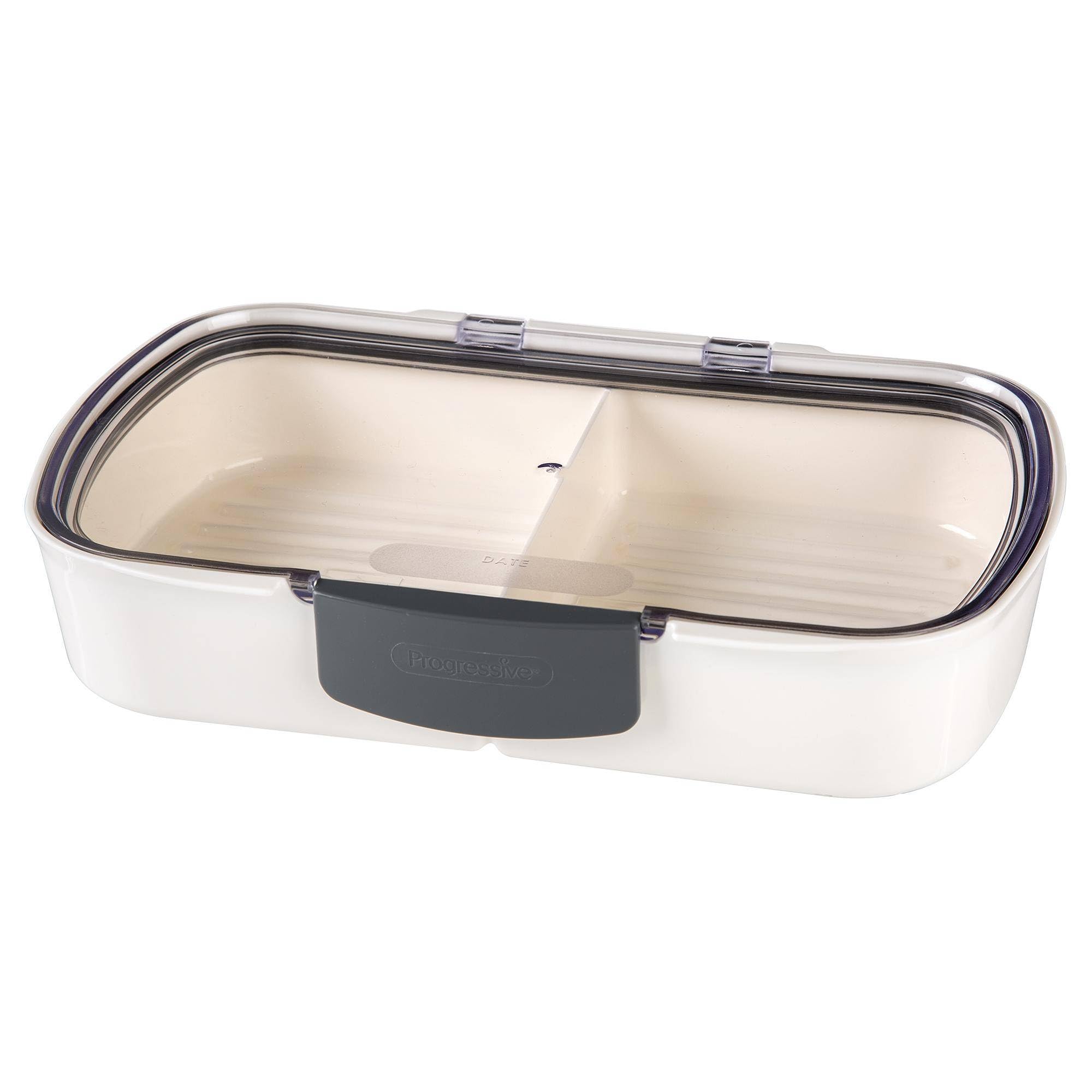 ProKeeper Split Deli Food Storage Container with Air-Tight Silicone Seal and Dry Erase Compatible Lid, 11.75