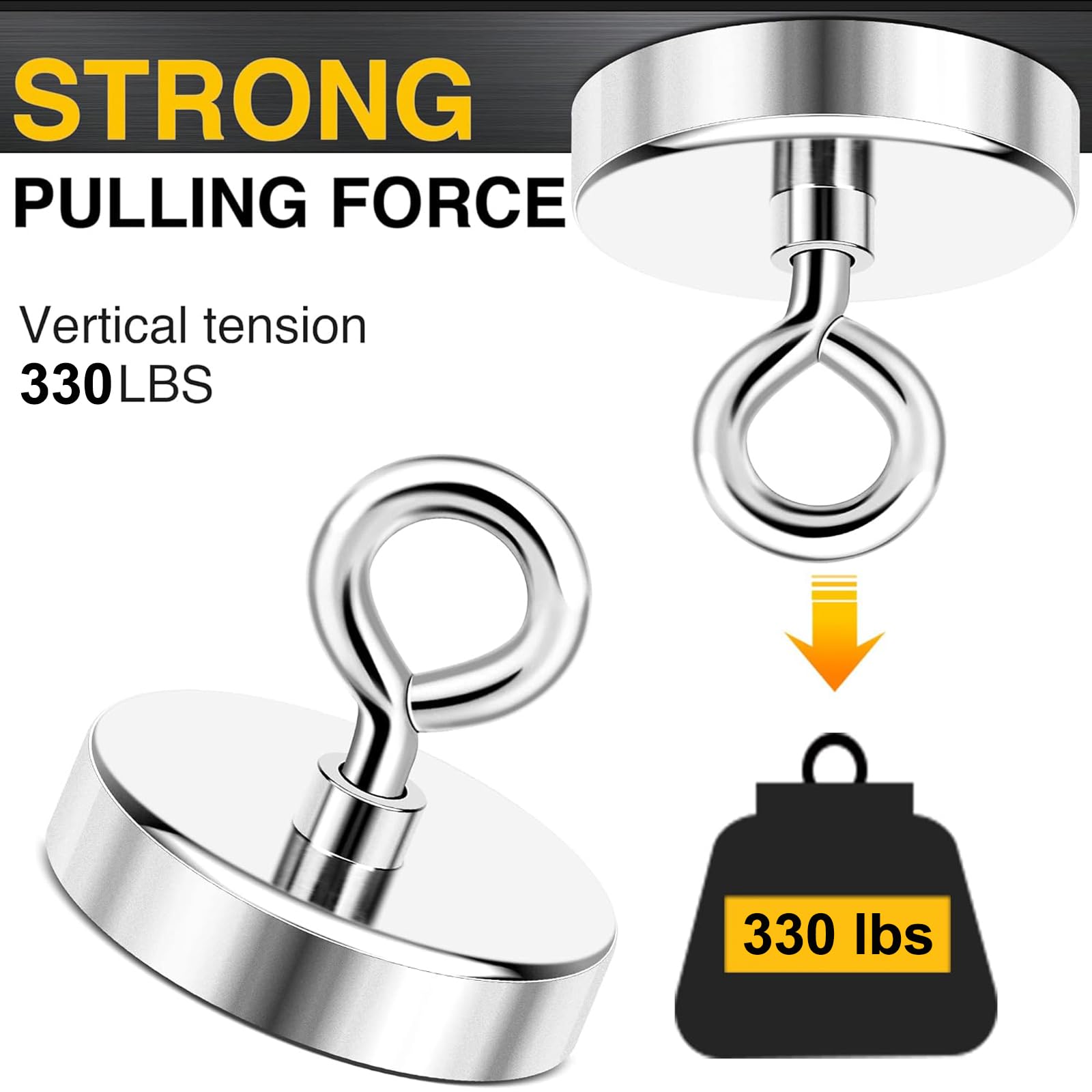 DIYMAG Magnet 2 Inches 350 Lbs Strong Magnets Fishing Nail Removal Tool Pickup Super Heavy Duty Security Large Tags Neodymium Big Remover Powerful Strongest Clothes Magnetic High Power (50mm)