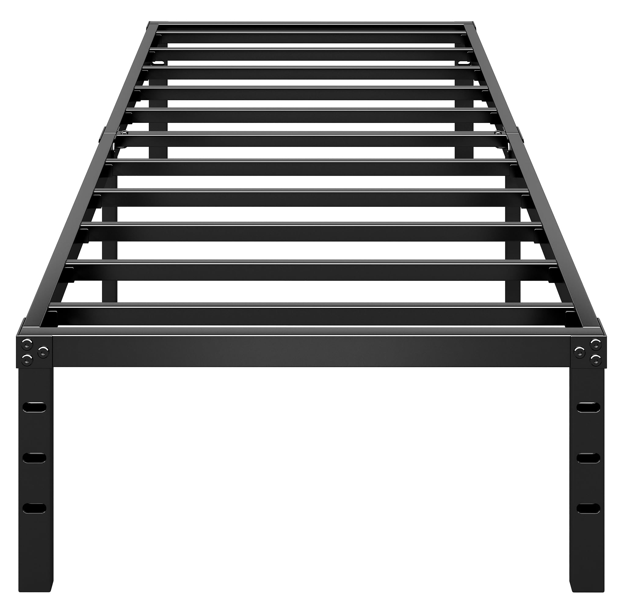 HLIPHA Metall-Plattformbettgestell 14 Zoll hoch, kein Boxspringbett erforderlich, Twin-Size-Bett mit hochbelastbaren Stützlatten, einfach zu montieren, Schwarz