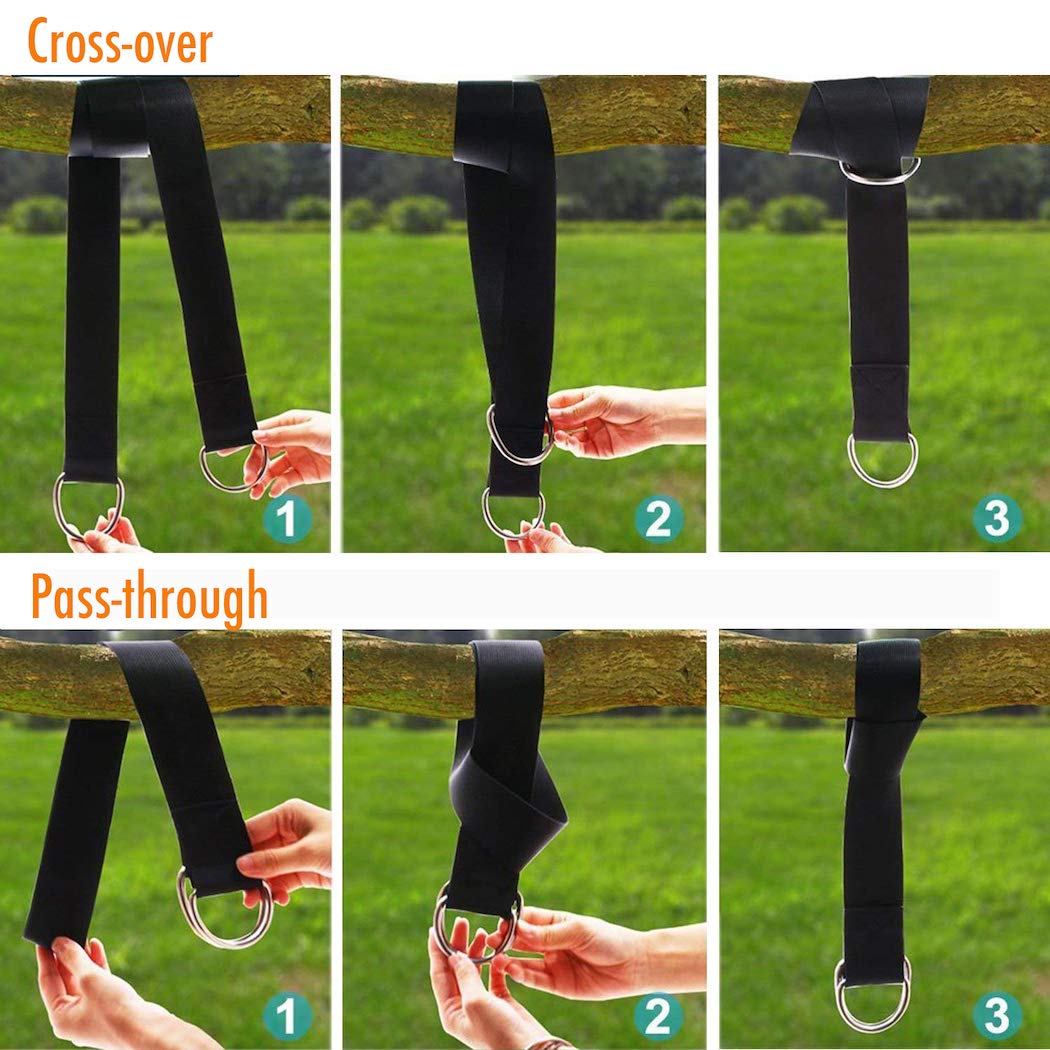 Tree Swing Hanging Straps Kit, Heavy Duty Holds 2200LBS 5FT Extra Long, with Safer Lock Snap Carabiners & Carry Pouch Bag