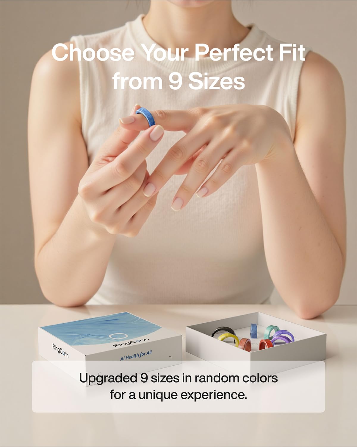 RingConn Gen 2 Air Sizing Kit - Size First Before You Buy - Choose from 9 Sizes - Sizes 6 to 14 - Only Smart Ring