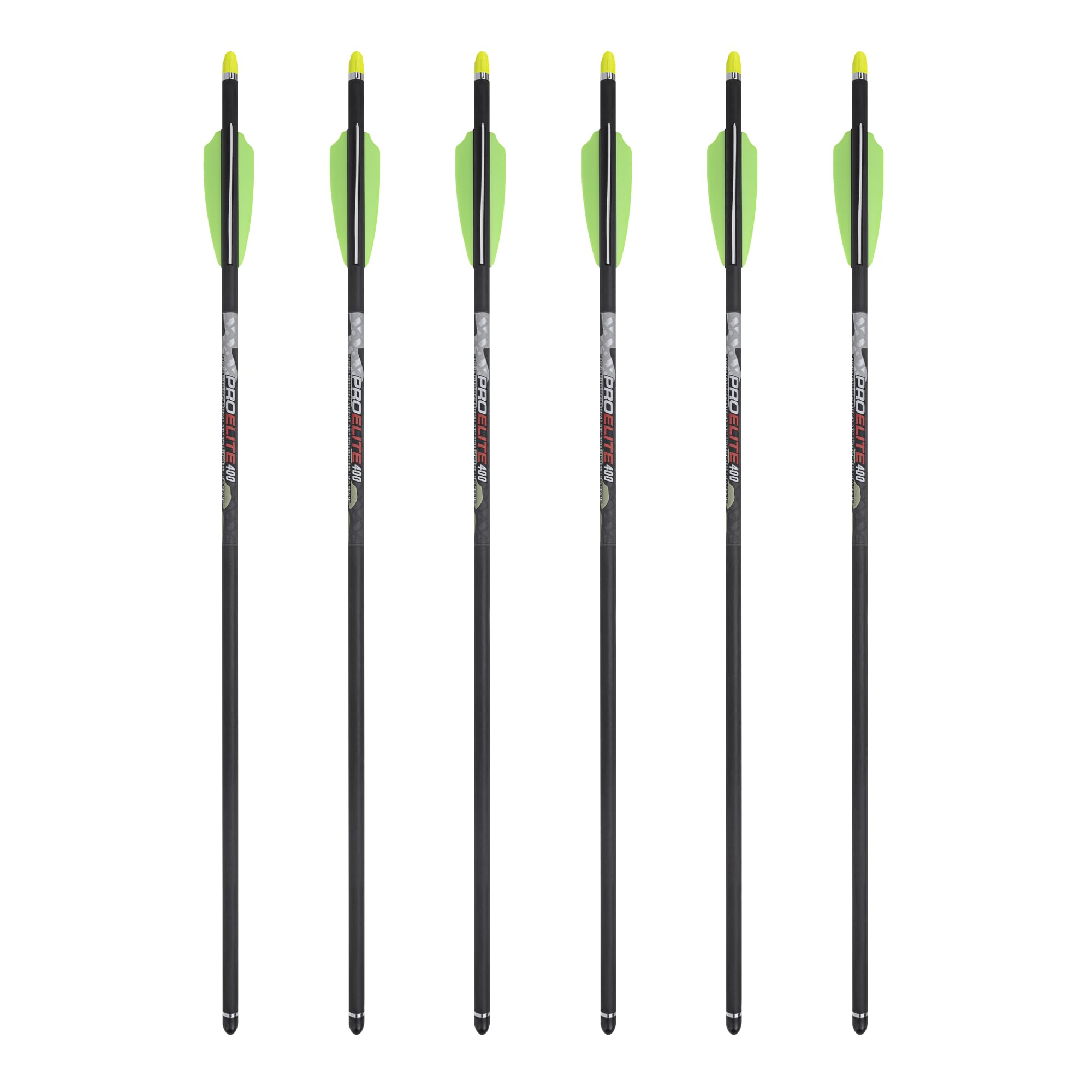 TenPoint Pro Elite 400 Carbon Crossbow Arrows - 20", Pack of 6 - with Alpha-Nock HP & HP Aluminum Bushing