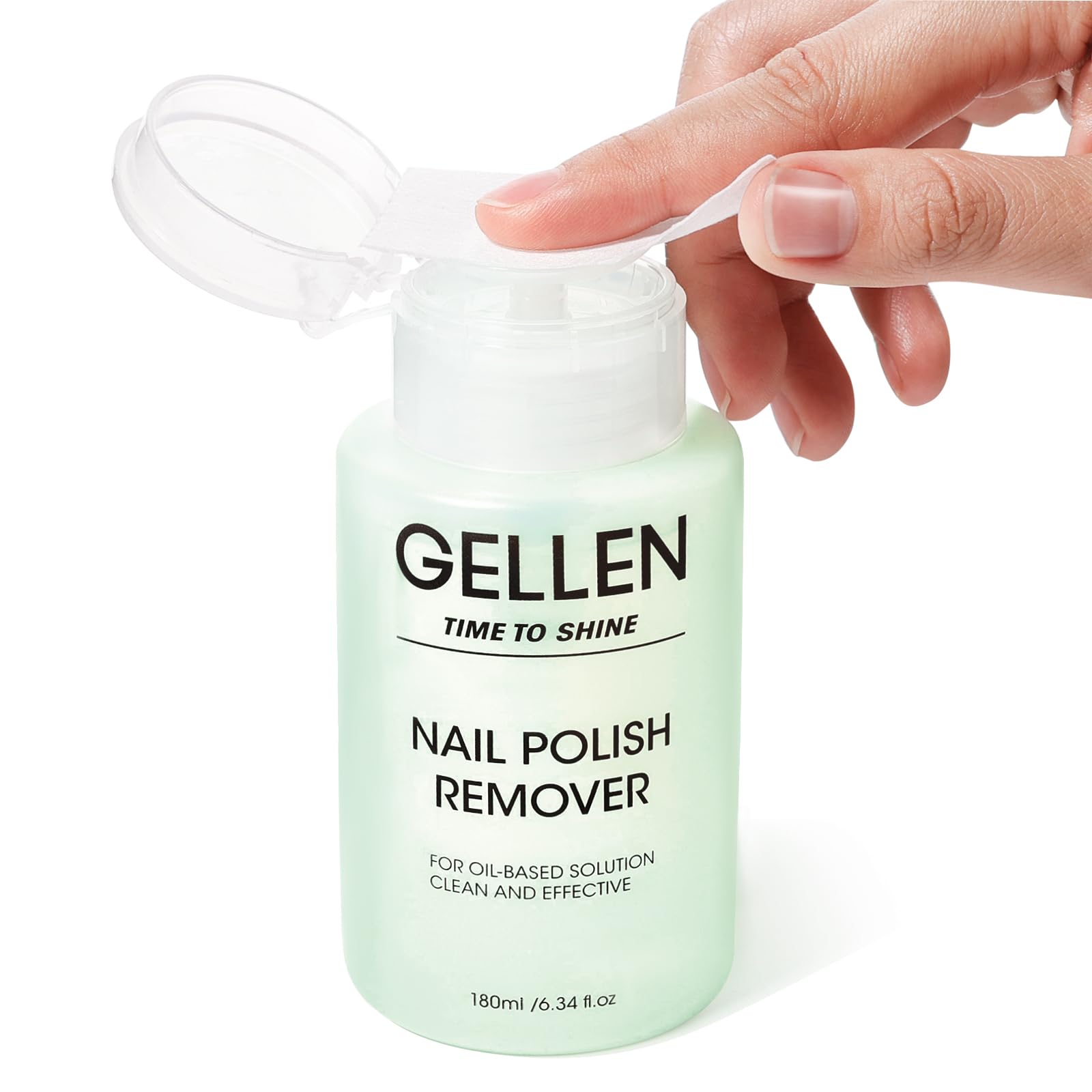 Gellen Nagellackentferner, acetonfreier Nagellackentferner für normalen Nagellack, gesunder Nagellackentferner mit Jasminduft und einfacher Pump-Düse, 180 ml