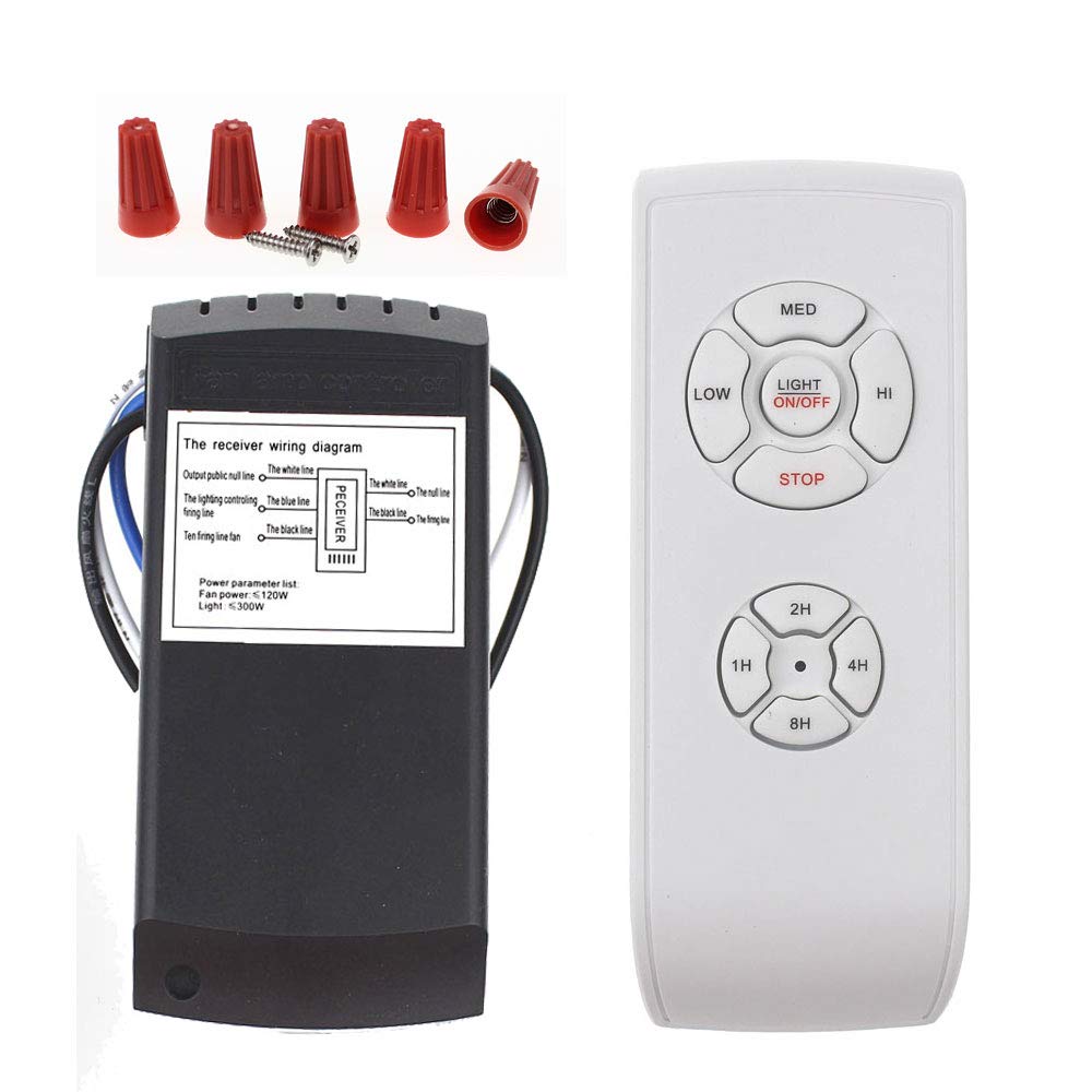 LPHUMEX Universal Ceiling Fan Remote Control Kit, 3-in-1 AC Motor Ceiling Fan Light Timing & Speed Remote, for Hunter/Harbor Breeze/Westinghouse/Honeywell/Other Ceiling Fan lamp