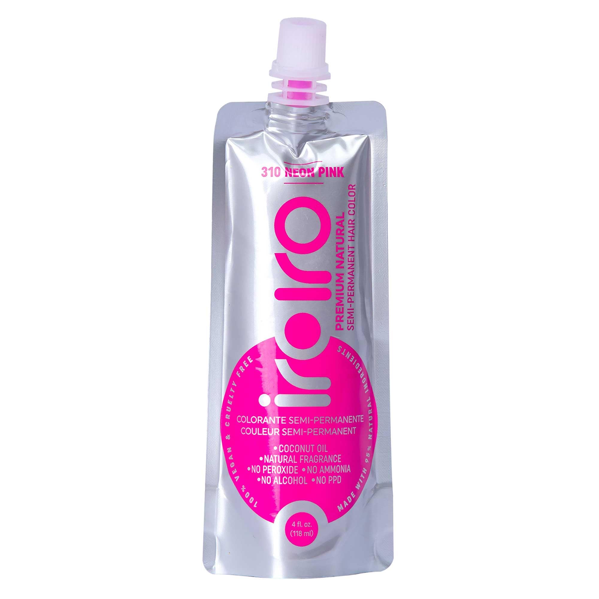 IROIRO Premium Natural Semi-Permanent Hair Color 310 Neon Pink (4oz)