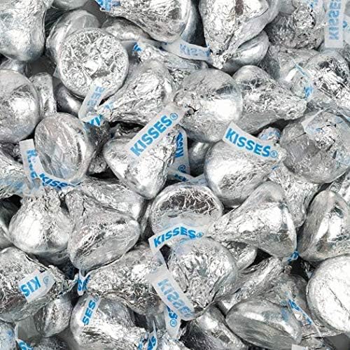 Hershe'yKISSES Milk Chocolate Candy, Approx 60 Pieces Solid Milk Chocolate Kisses In Siver Foil Wrap