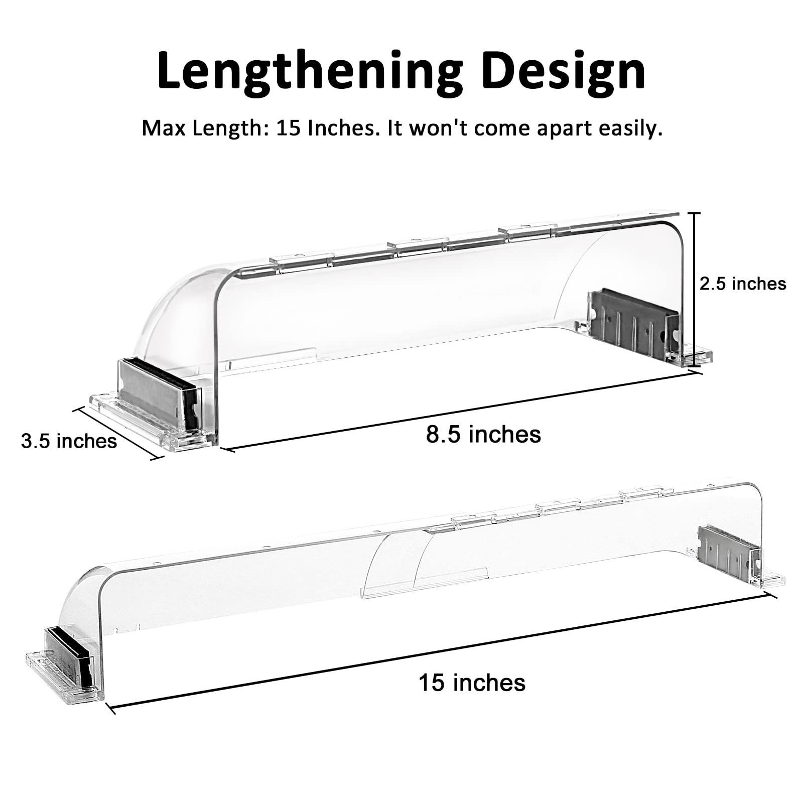 2 Pack Air & Heat Deflector for Vents, Sidewalls and Ceiling Registers, Adjustable from 8.5" to 15"