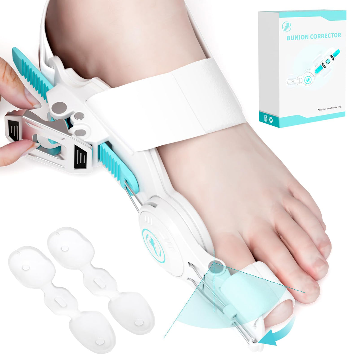 Kutain Upgraded Bunion Corrector for Women & Men, Orthopedic Bunions Correction with Non Slip Big Toe Separators, Adjustable Bunion Splint Suitable for Left/Right Feet Bunion Relief (1PCS)