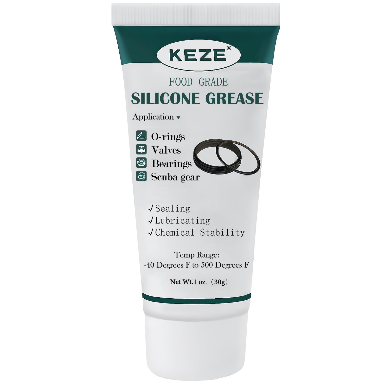KEZE Waterproof Food Grade Silicone Lubricant Plumbers Grease for Valve Sealant Faucet Pool Lube O Rings Filter 1 oz 1-Pack