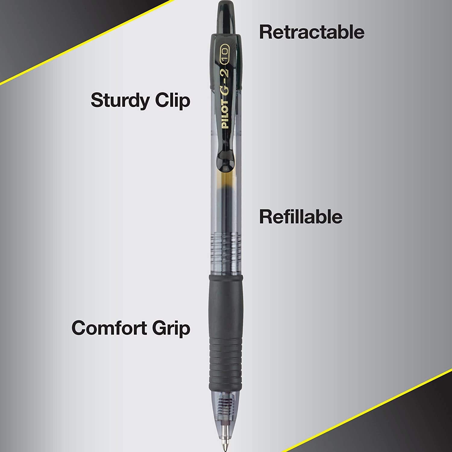 PILOT G2 Pens 1.0 mm - Bold Point, Refillable & Retractable Ballpoint Pens, Pack of 10; 5 Black & 5 Blue