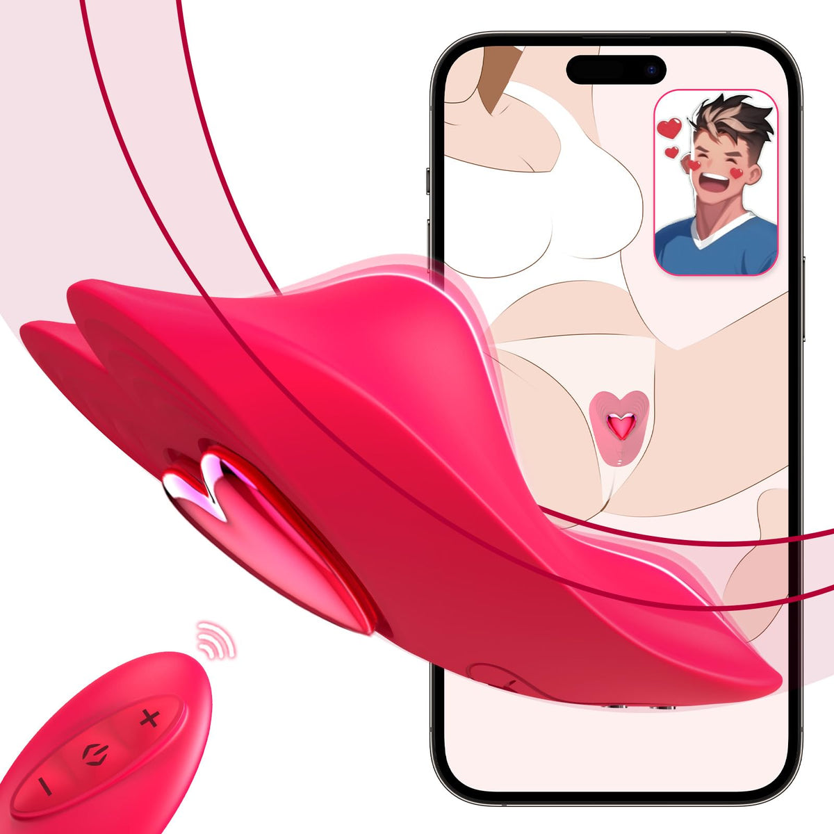 Fernbedienungs-Vibrator Paare Sexspielzeug, App Handy tragbarer Paare Vibrator mit Fernbedienung, Vibrationshöschen mit 10 Vibrationsmodi, Mini Kugel Vibrator für Frauen (Rot)