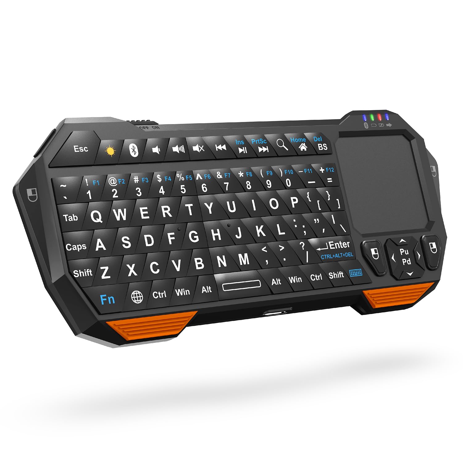 Fosmon Mini Bluetooth Keyboard (QWERTY Keypad), Wireless Portable with Touchpad, Compatible with Apple TV, Fire Stick, PS4, PS4 Pro, PS5, HTPC/IPTV, VR Glasses, Smartphones