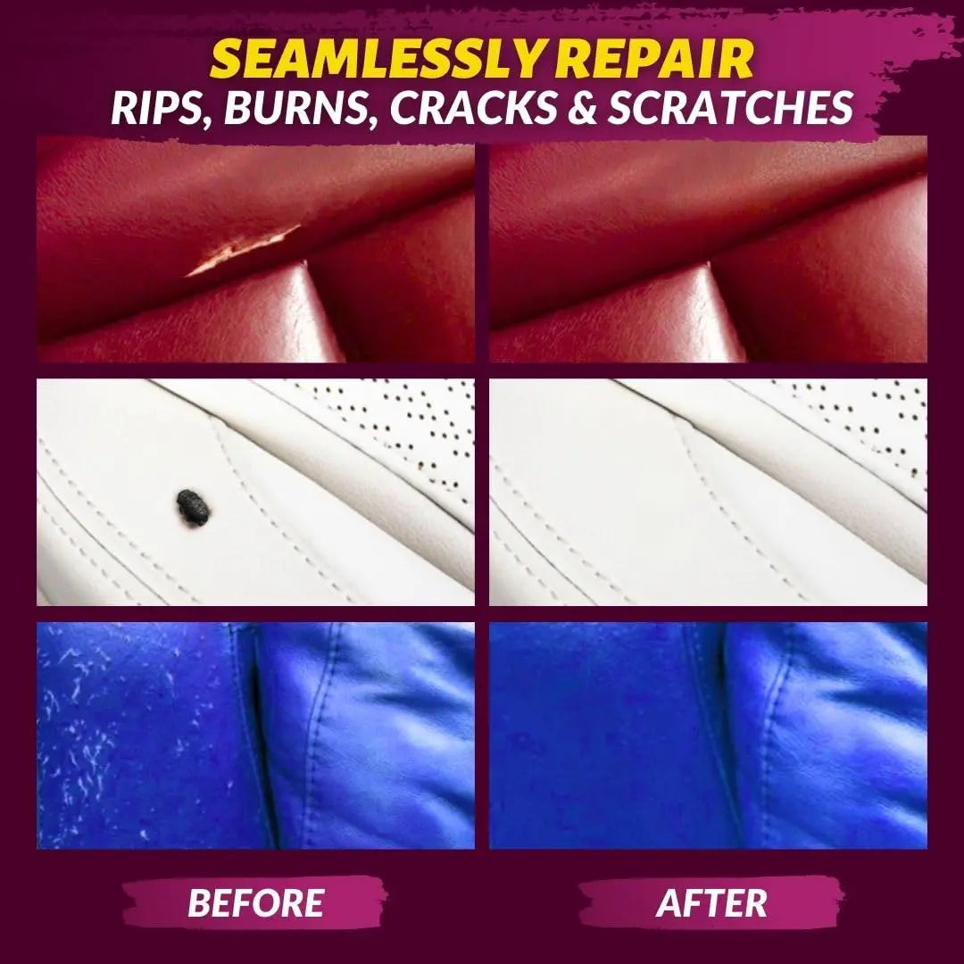 COCONIX Leather & Vinyl Repair Kit | Fix Tears, Holes, Scratches, and Peeling on Leather and Vinyl Furniture, Car Seats, and Jackets | Easy Application with Customizable Colors