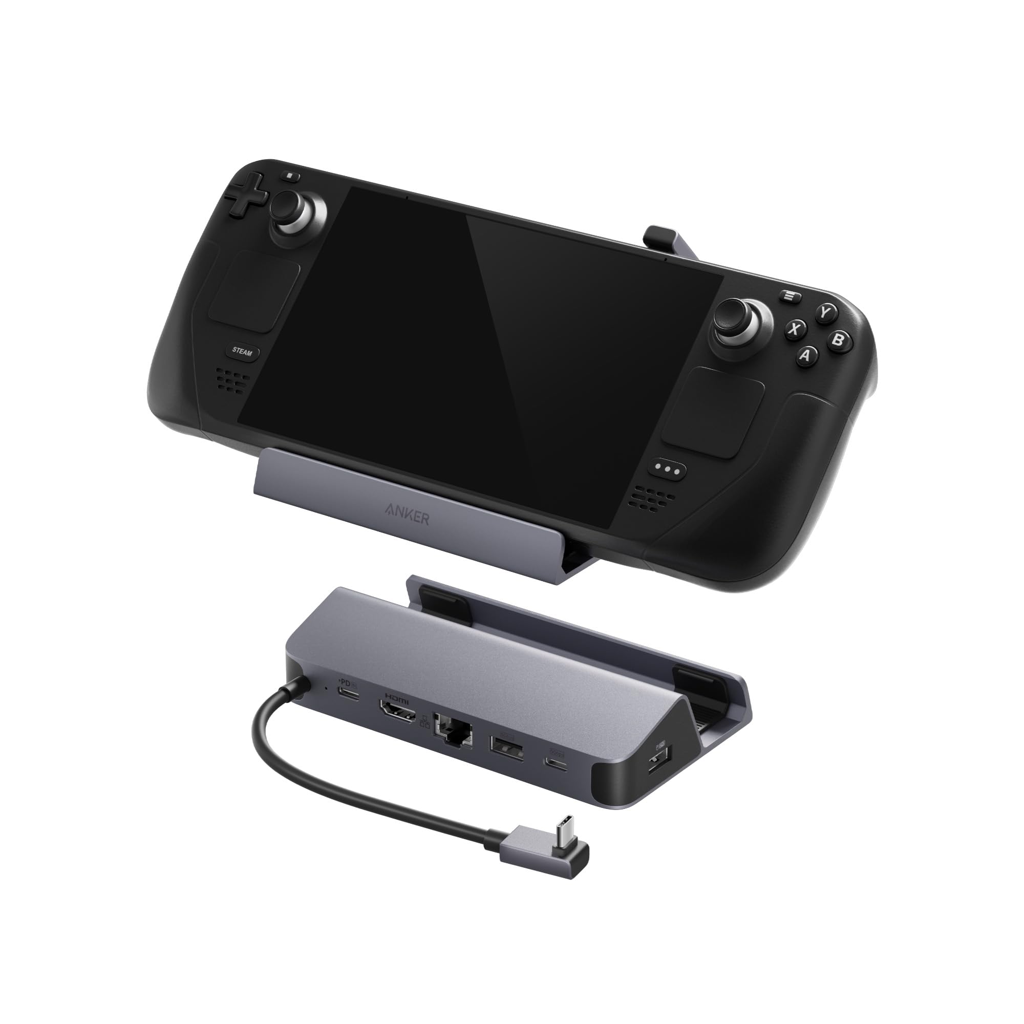 Anker Steam Deck Dock, Docking Station for Steam Deck (OLED)/ROG Ally/Legion Go, 6-in-1 USB C Hub with HDMI 4K@60Hz, 1Gbps Ethernet, 2 USB-A and 1 USB-C Port, 90W Fast Charging (Not for Rog Ally X)