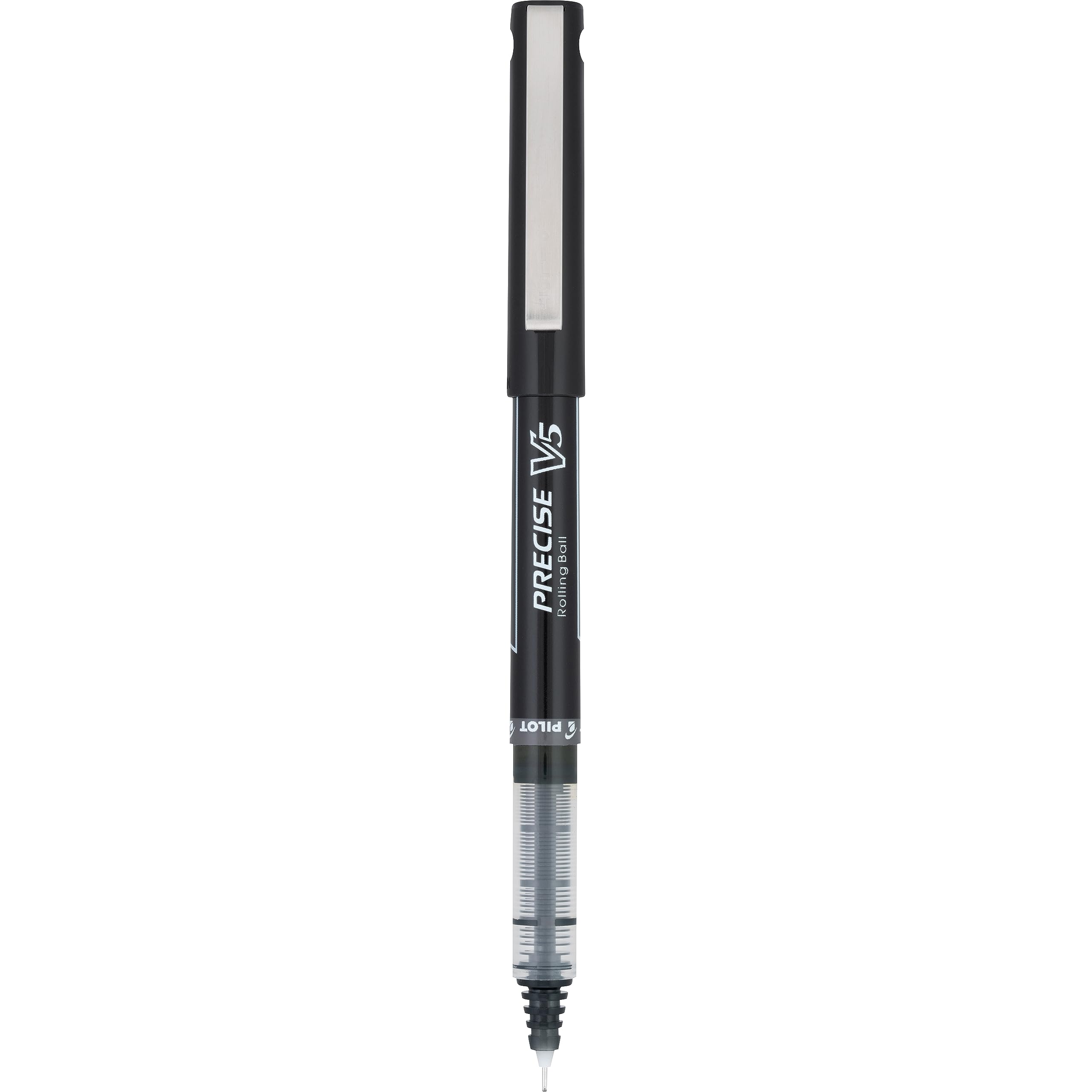 Pilot Precise V5 Rollerball Pens, Extra Fine Point 0.5 mm Black Pen, Black, Pack of 12