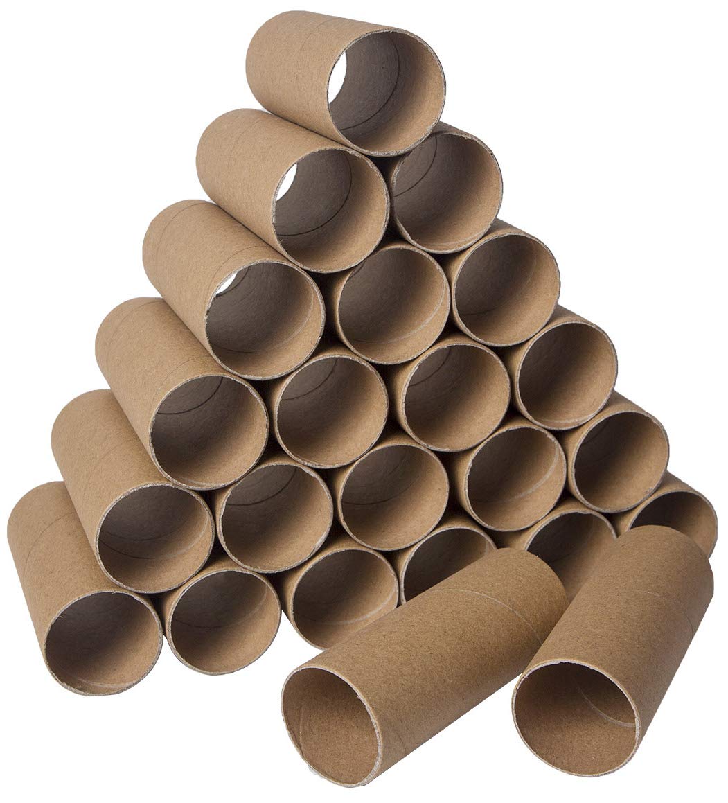 30er-Pack Bastelrollen – Dicke Pappröhren für Bastelarbeiten – Runde Röhren – Pappröhren für Bastelarbeiten – Bastelröhren – Runde Bastelröhren – Papierzylinder für Bastelarbeiten – 4 x 10 cm – Braun