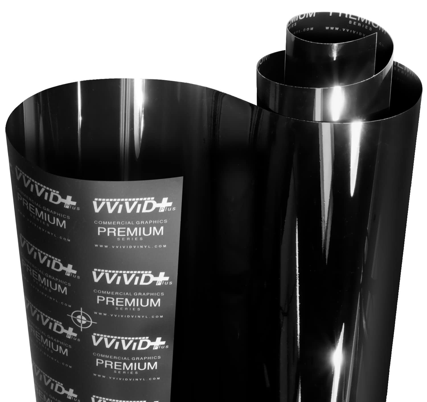 VViViD+ Ultra Gloss Premium Vinyl Car Wrap Folie (30cm x 152cm, Glänzend Klavierschwarz)