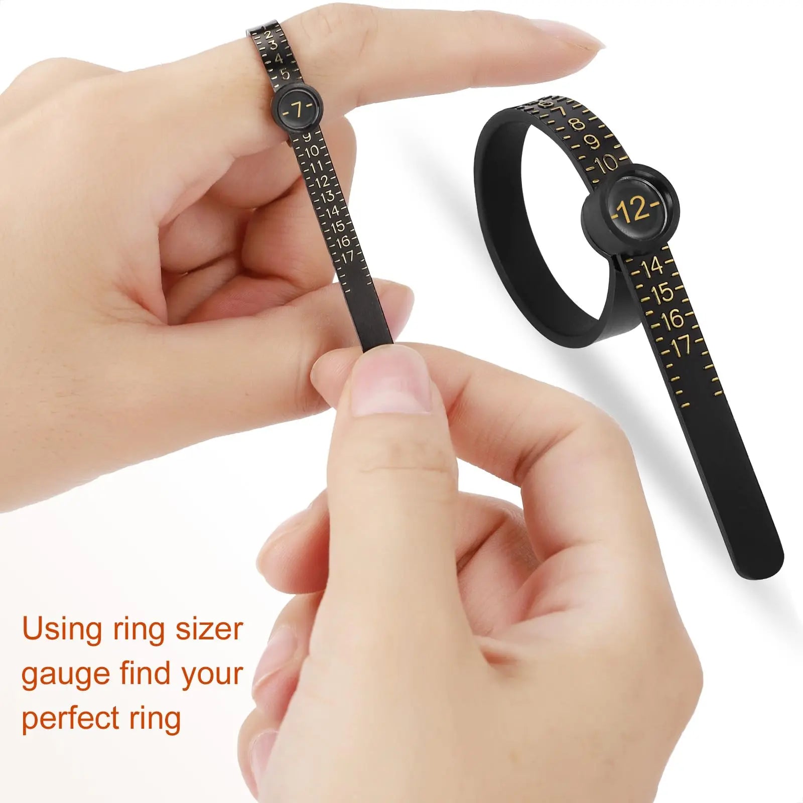 Ring Sizer Measuring Tool Kit, Ring Mandrel Measurer, 27 PCS Premium Steel Measuring Ring Tool, US Ring Size 0-13, 2 PCS Reusable Finger Size 1-17 USA Rings Size with Magnified Glass