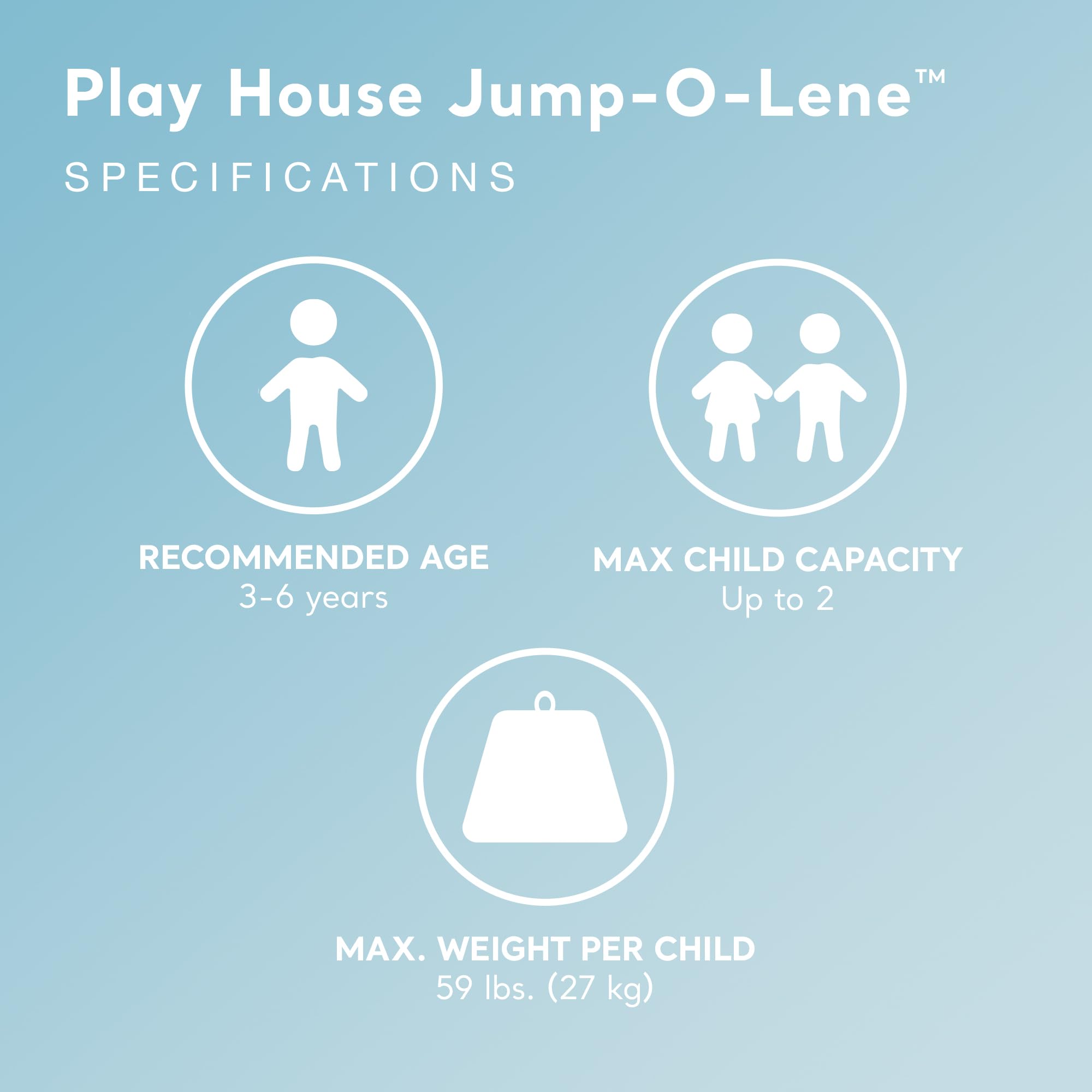 Intex Inflatable Jump-O-Lene Playhouse Trampoline Bounce House for Kids Ages 3-6