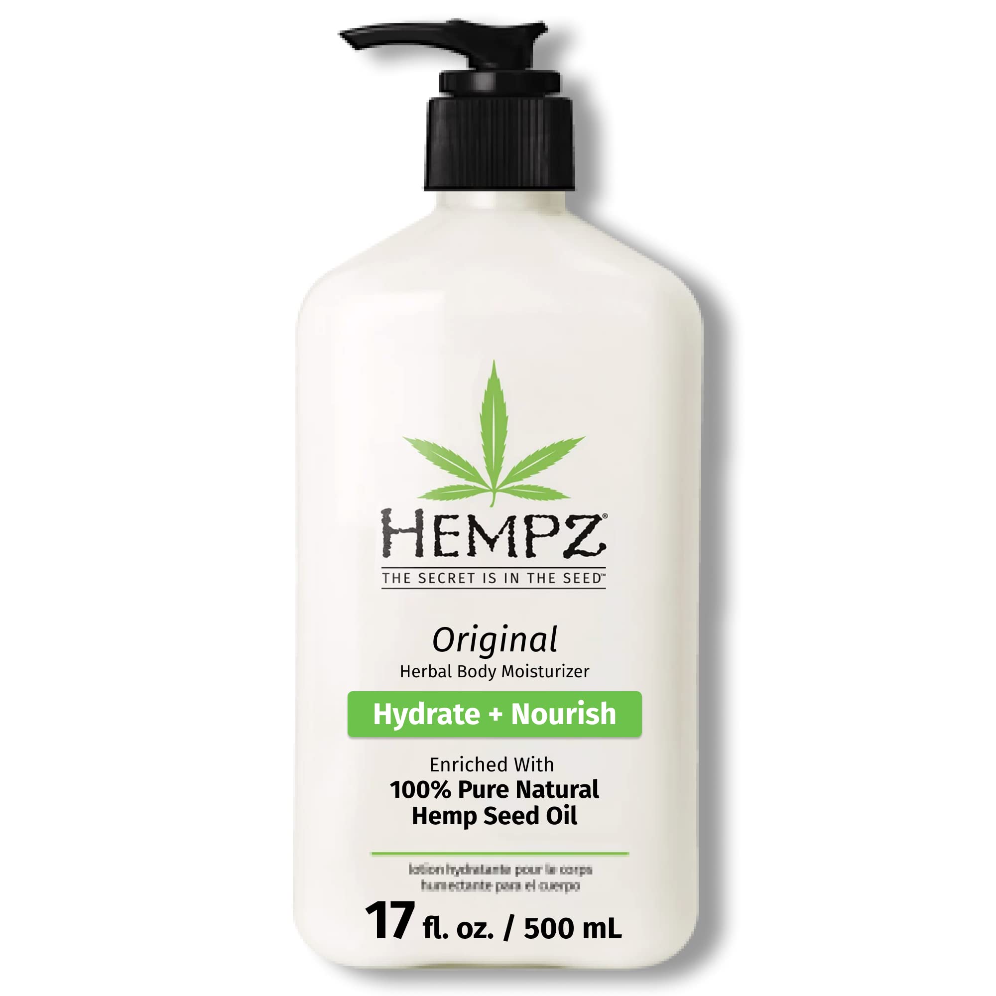 Hempz Original, Körperfeuchtigkeitspflege mit natürlichem Hanfsamenöl, Sheabutter und Ginseng, Originalduft, blumige Banane, 17 fl.oz (Verpackung kann variieren)