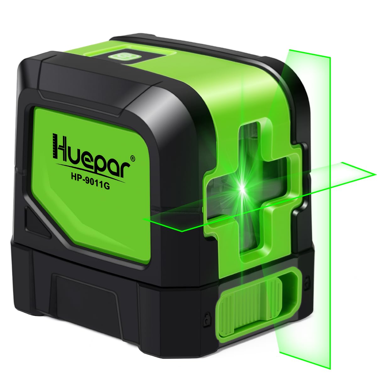Huepar Laser Level, 100ft Self Leveling Green Cross Line Laser for Picture Hanging, Tile, Decoration & DIY Indoor Construction - 360 degrees Magnetic Base & Battery Included