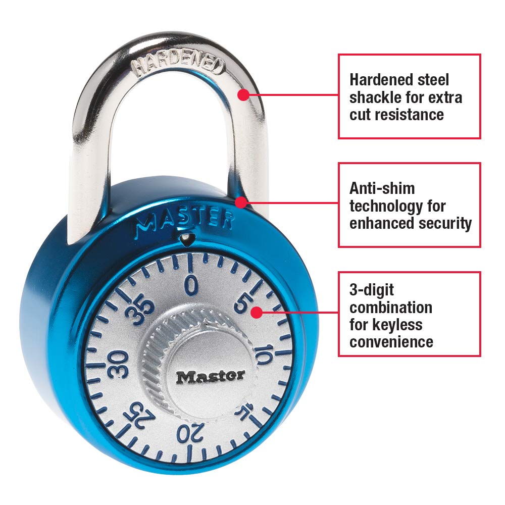 Master Lock 1561DAST Locker Lock Combination Padlock, 1 Pack, Colors May Vary