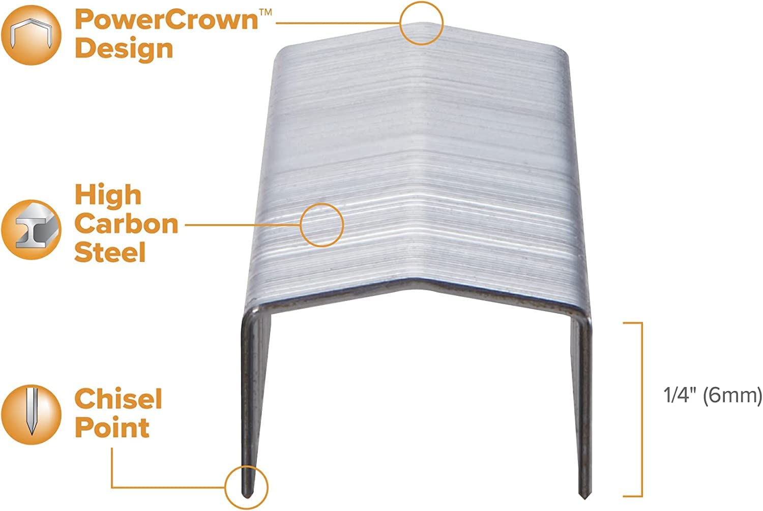 Bostitch B8 Staples 1/4 Inch PowerCrown Staples - Pack of 20,000