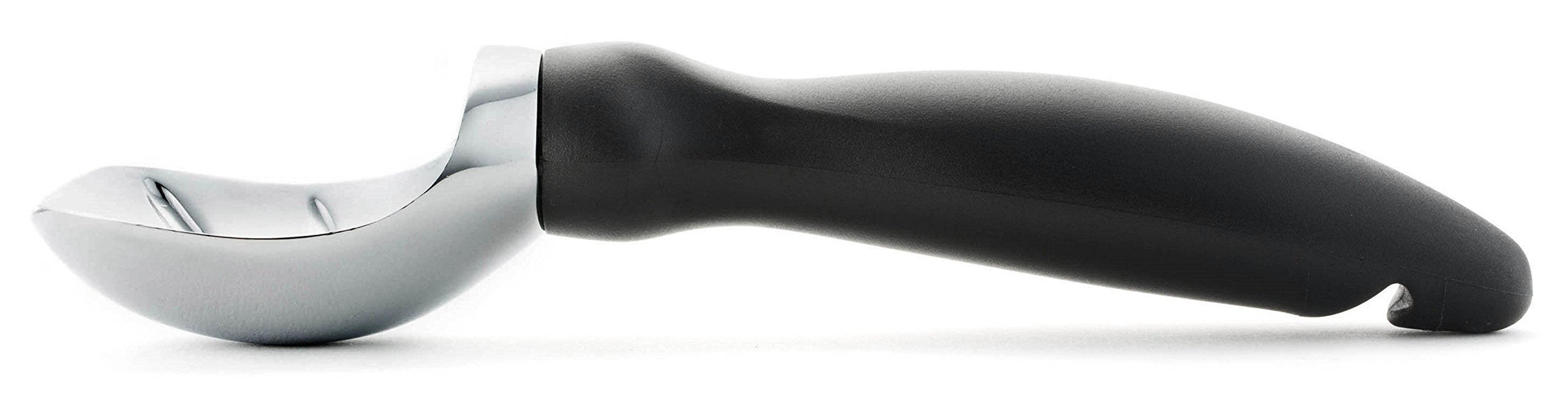 Spring Chef Heavy Duty Ice Cream Scoop with Comfortable Handle - Professional Ice Cream Scooper for Gelato, Sorbet, Cookie Dough, Melon, Frozen Yogurt - Dishwasher Safe Metal Kitchen Tool - Black