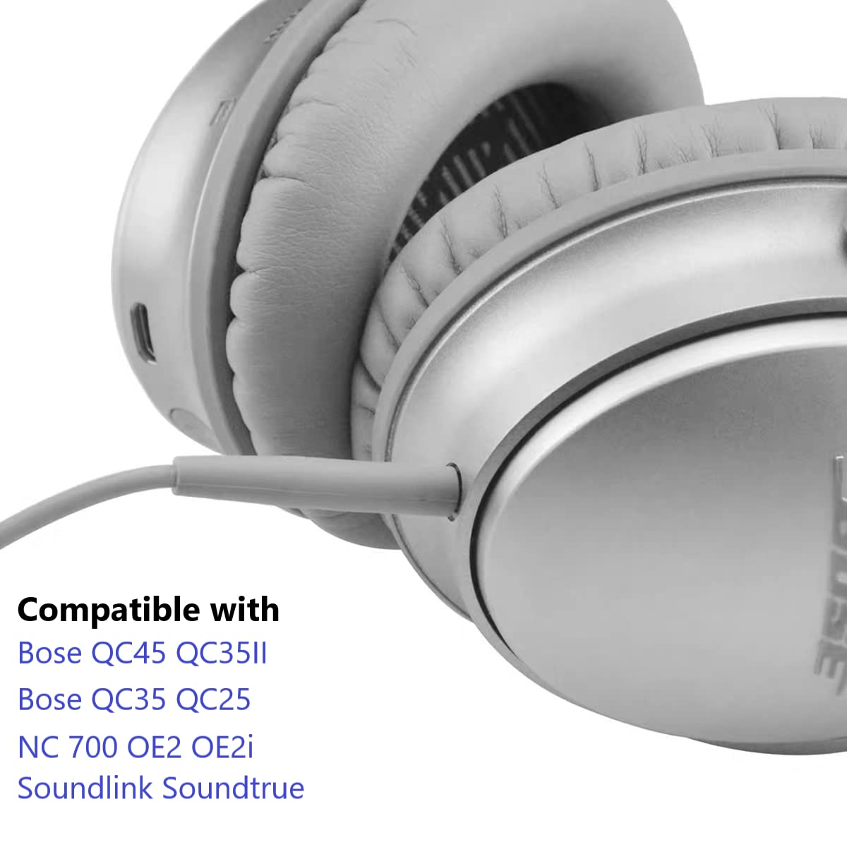 EARLA TEC Replacement Audio Cable Cord,Aux Wire 3.5mm to 2.5mm Compatible with Bose QuietComfort QC25 QC35 QC35II QC45 NC700 Soundlink Soundtrue Headphones (No mic)